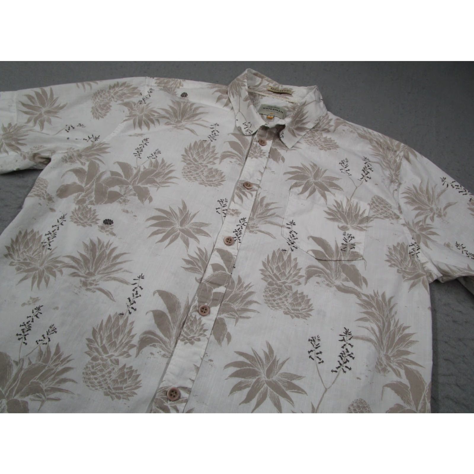 Quiksilver Quiksilver Waterman Shirt Men Large White Button Up Hawaiian Pineapple Tiki Size US L / EU 52-54 / 3 - 2 Thumbnail