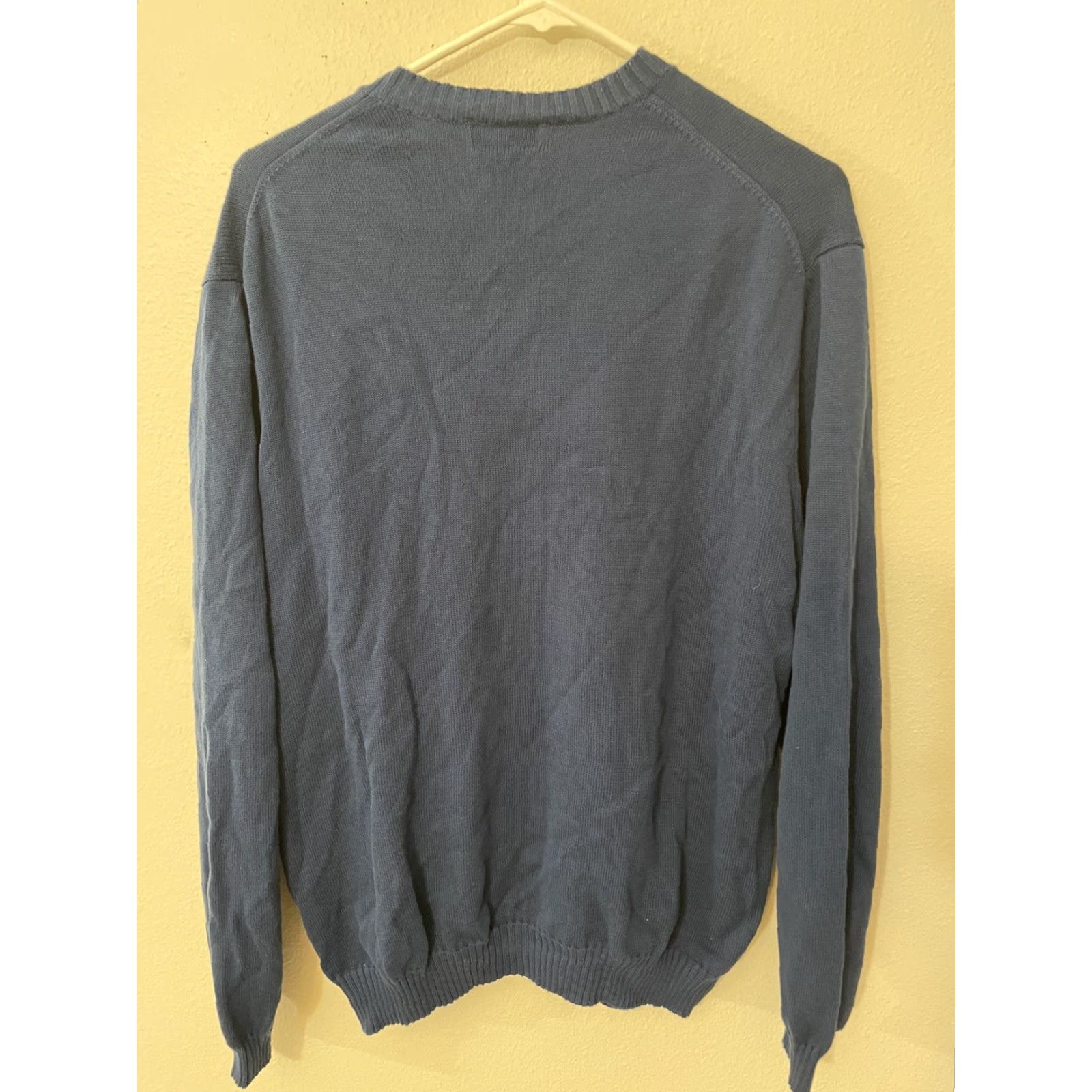 Brooks Brothers Brooks Brothers 346 Wool Cotton V-Neck Sweater Men L Blue Pullover Knit Classic Logo V Neck Long Sleeve Size US L / EU 52-54 / 3 - 3 Thumbnail