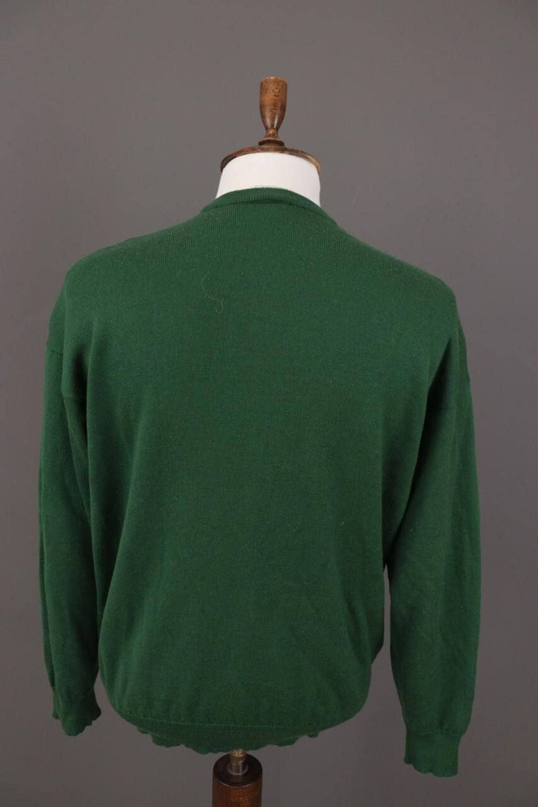Lacoste Lacoste Green V-Neck Wool Jumper Sweater Size 7 / XXL Size US M / EU 48-50 / 2 - 8 Thumbnail