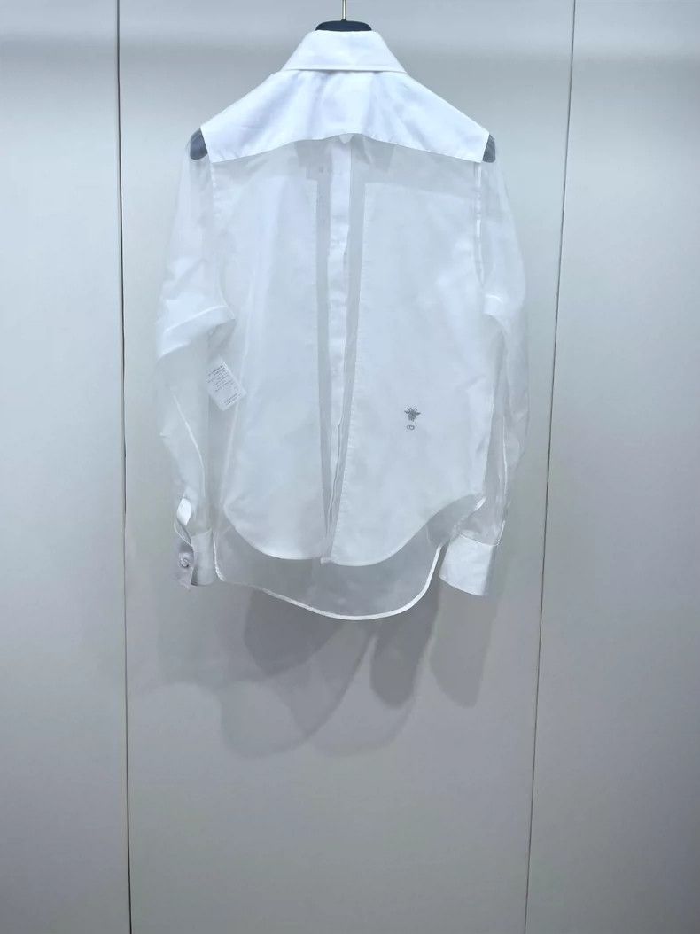 Dior Dior Embroidered bee mesh transparent stitching shirt 2504- Size XXS / US 00 / IT 34 - 2 Thumbnail