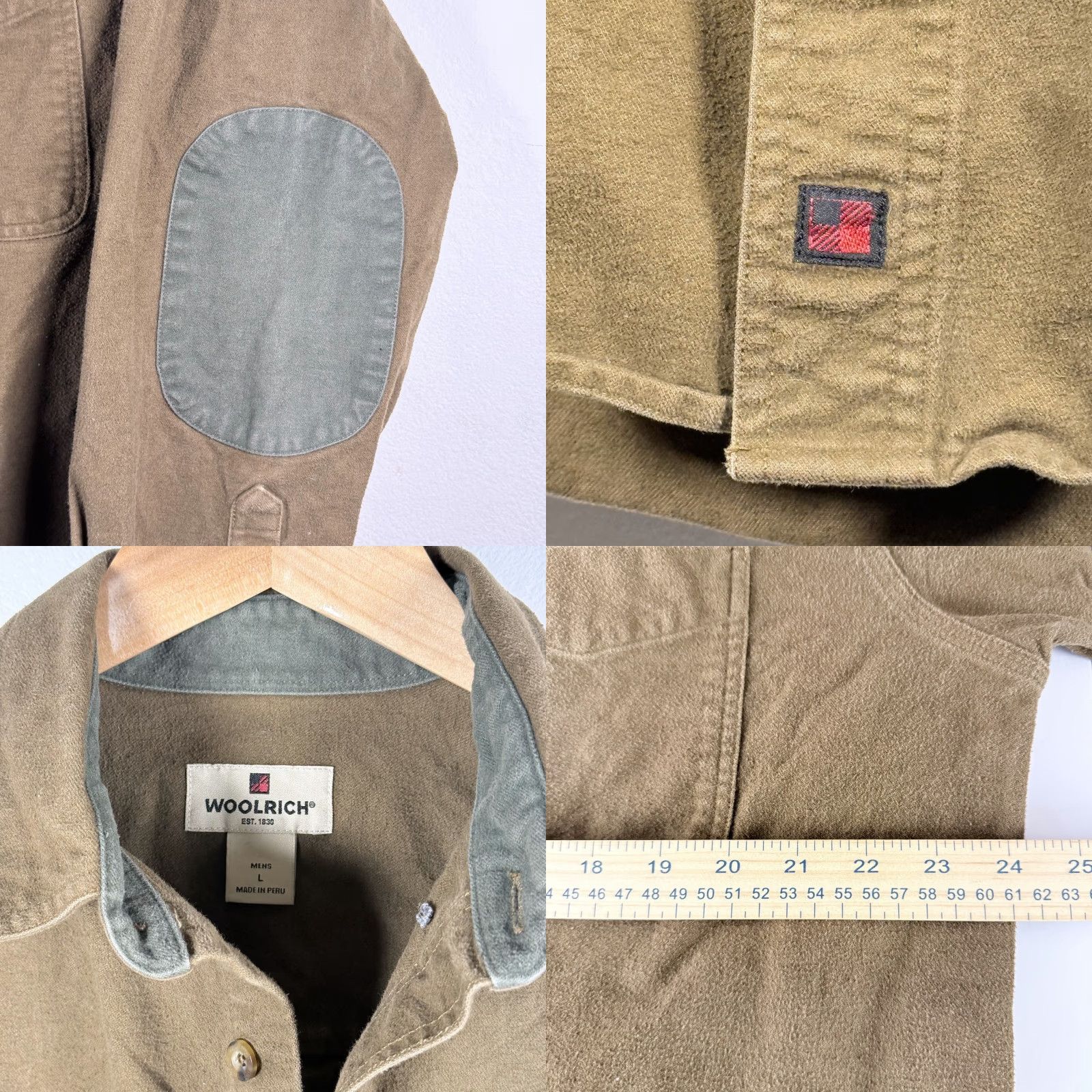Vintage VINTAGE Woolrich Shirt Brown Plaid Long Sleeve Button-Down Mens Large Size US L / EU 52-54 / 3 - 9 Thumbnail
