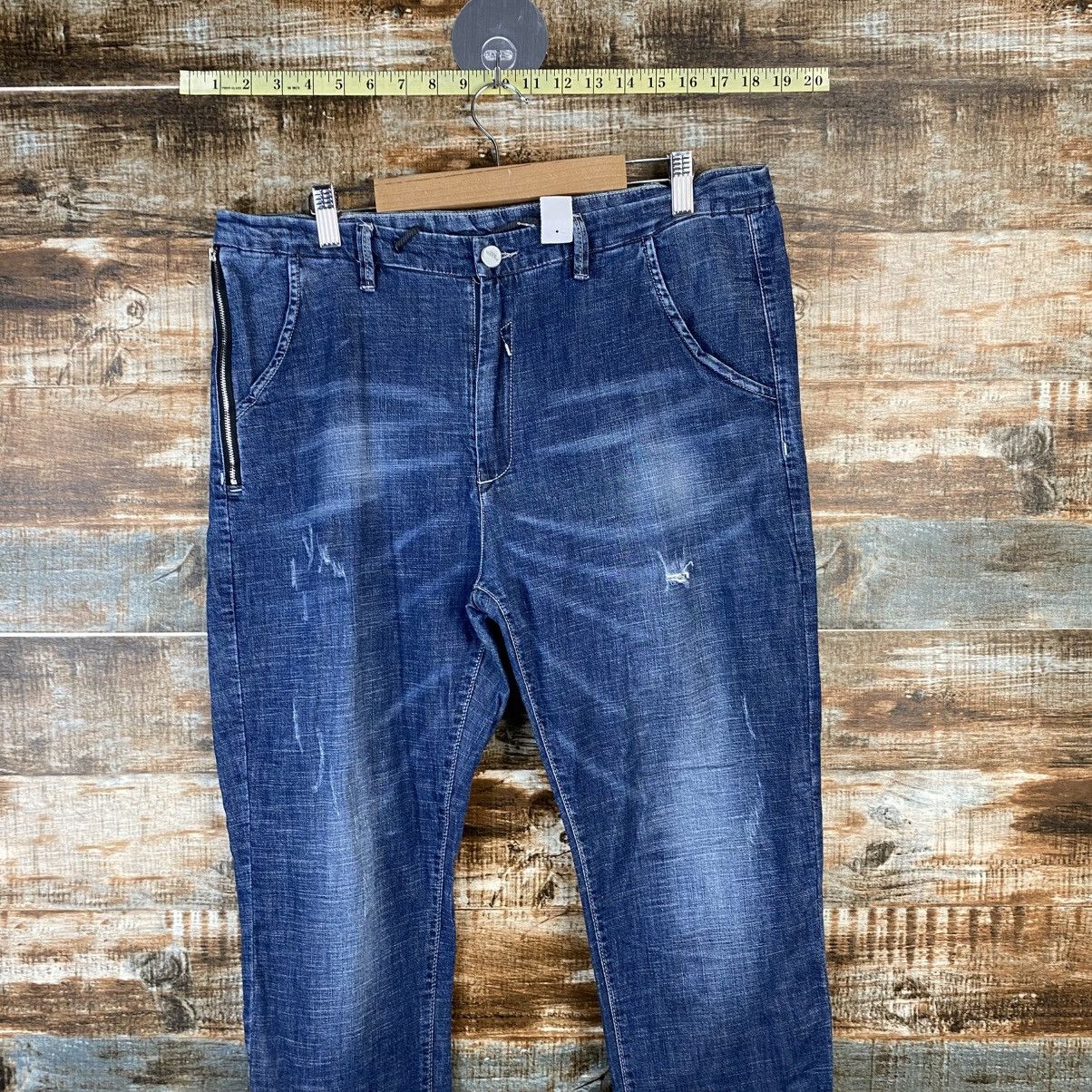 Japanese Brand DL Raw Blue Vintage faded Denim Pants #C1252 Size US 35 - 2 Thumbnail