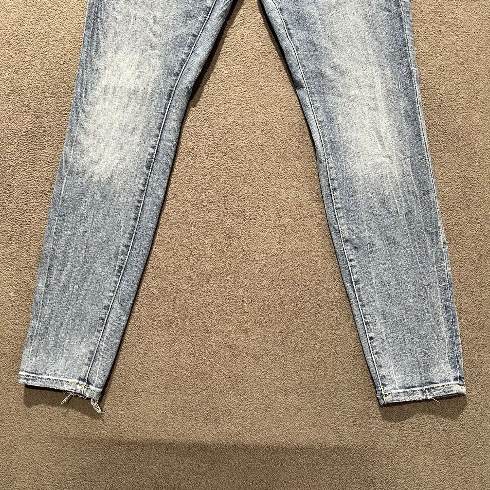 Vintage Aeropostale Jeans Mens 31x32 Super Skinny Distressed Light Wash Denim Size US 30 / EU 46 - 5 Thumbnail
