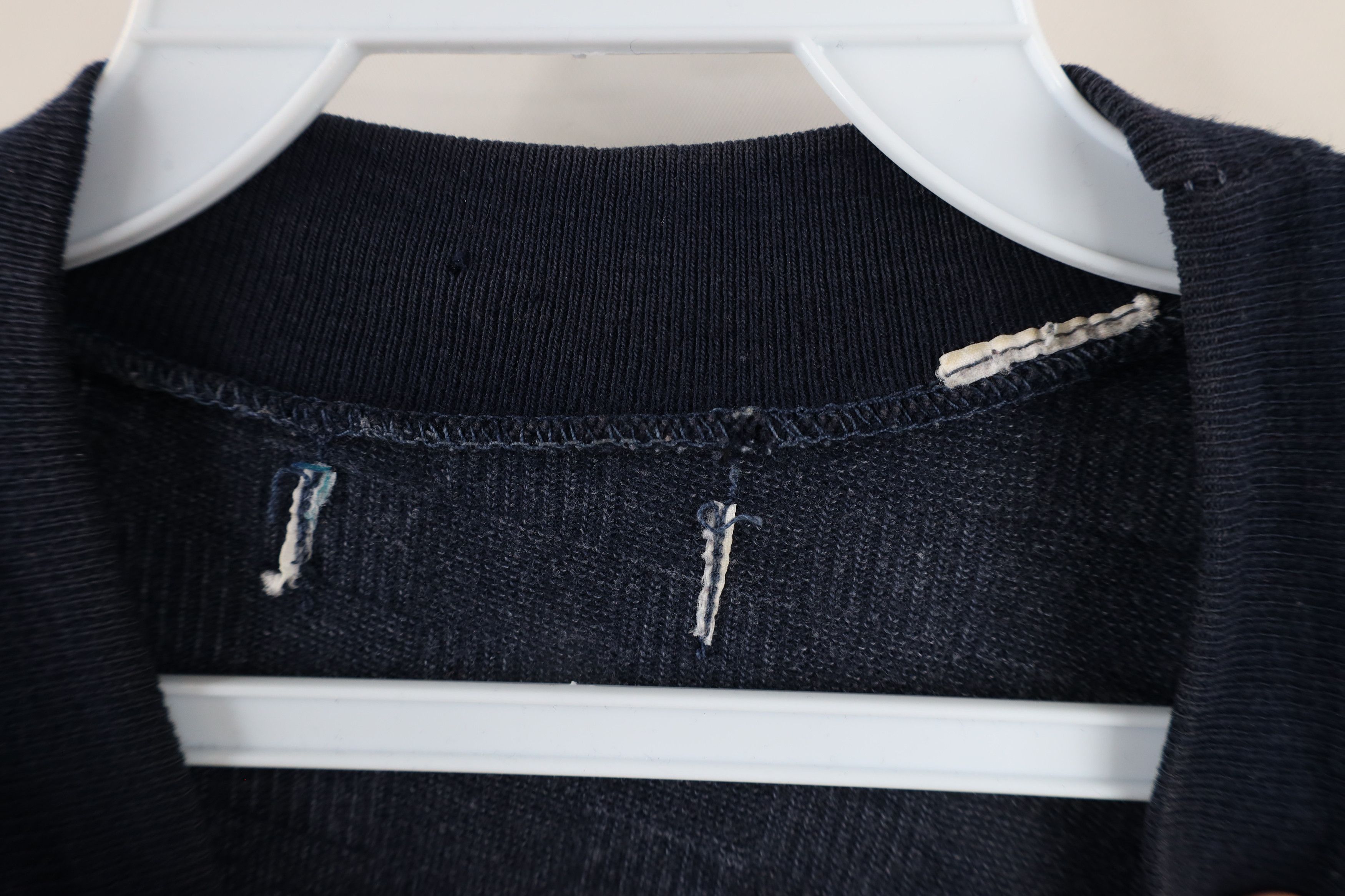 Vintage Vintage 90s Streetwear Checkered Knit Pocket T-Shirt Blue Size US L / EU 52-54 / 3 - 5 Thumbnail
