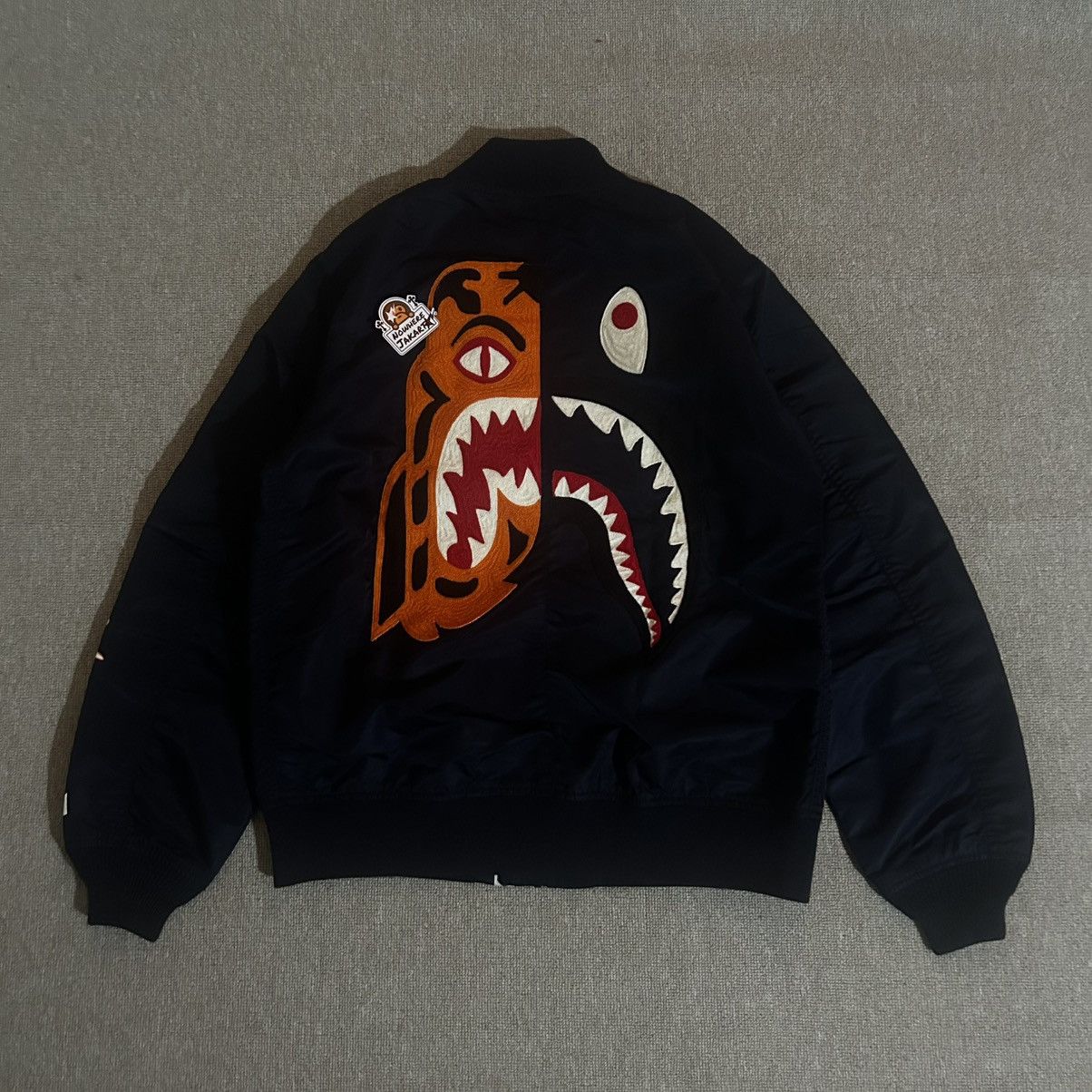 Bape Bape Shark Tiger MA1 Bomber Size US M / EU 48-50 / 2 - 2 Thumbnail