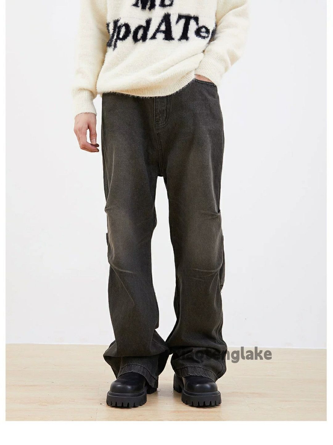 Jean × Vintage washed faded cleanfit pleated loose baggy jeans Size US 32 / EU 48 - 7 Thumbnail