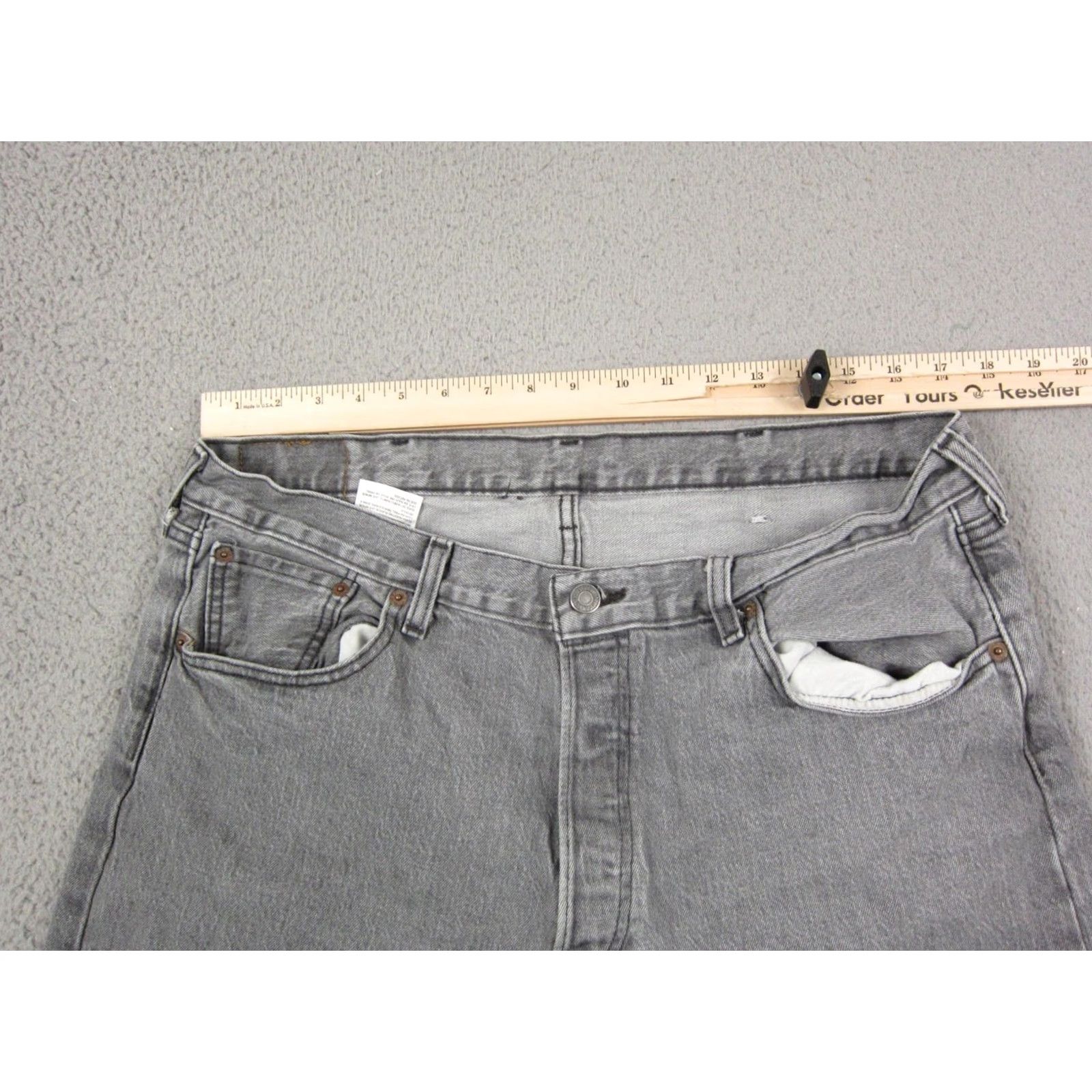 Levi's Levi's 501 Jeans Adult 38x30 Gray Button Denim Pants 90s Mens Regular Straight 5-Pocket Incremental 501 Series Jeans Mens Size US 38 / EU 54 - 7 Thumbnail