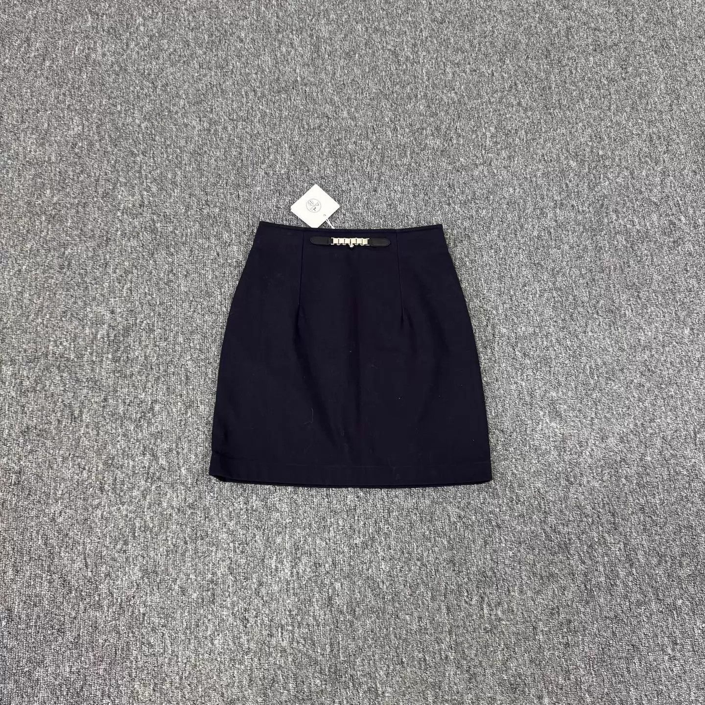 Hermes Hermes Women's Navy Blue Chain Skirt EU34 NWT Size 25" / US 0 / IT 36 - 1 Thumbnail
