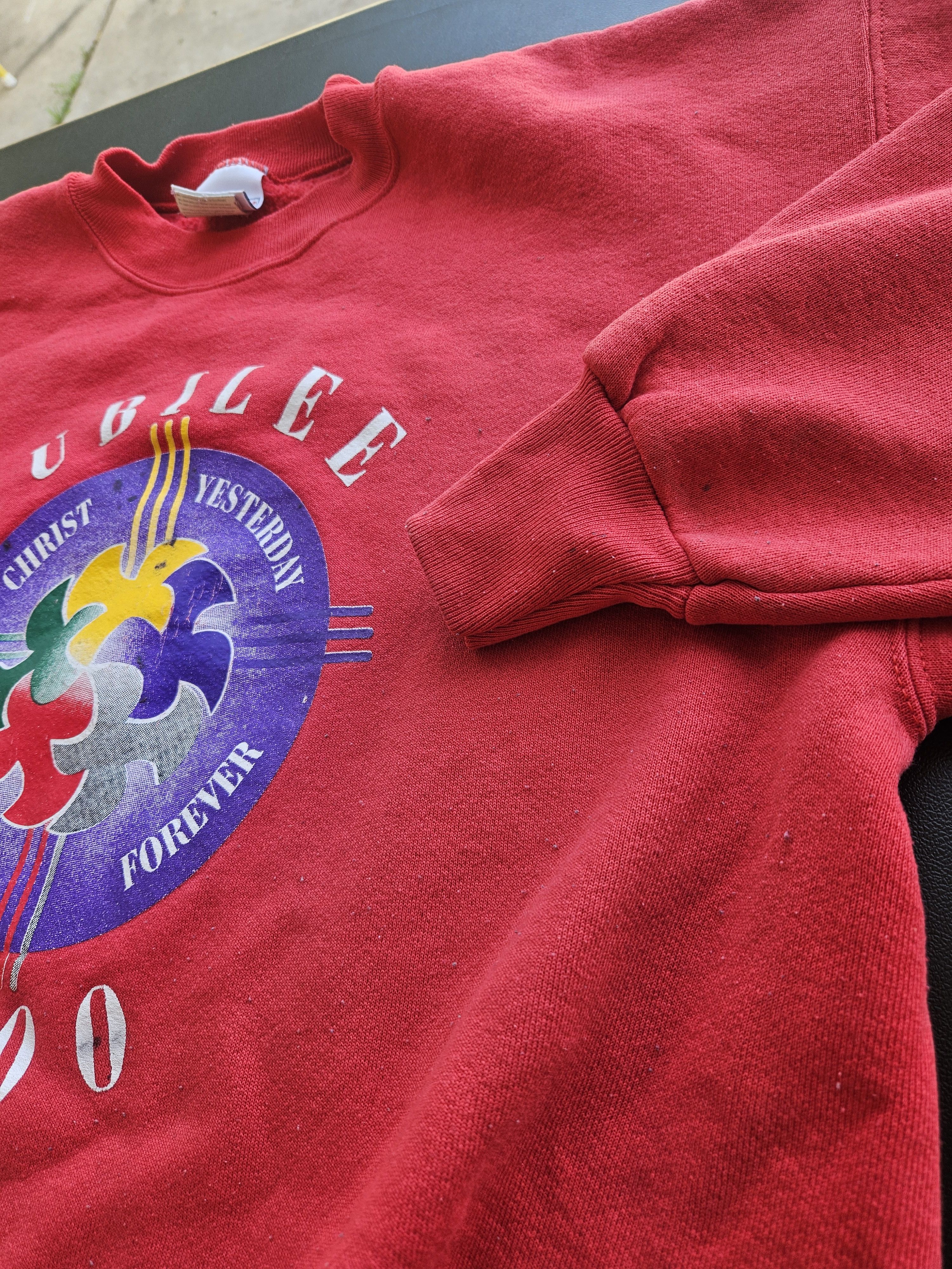 Hanes Jubilee Jesus Today Yesterday Forever Y2K Crewneck Sweater Size US L / EU 52-54 / 3 - 3 Thumbnail