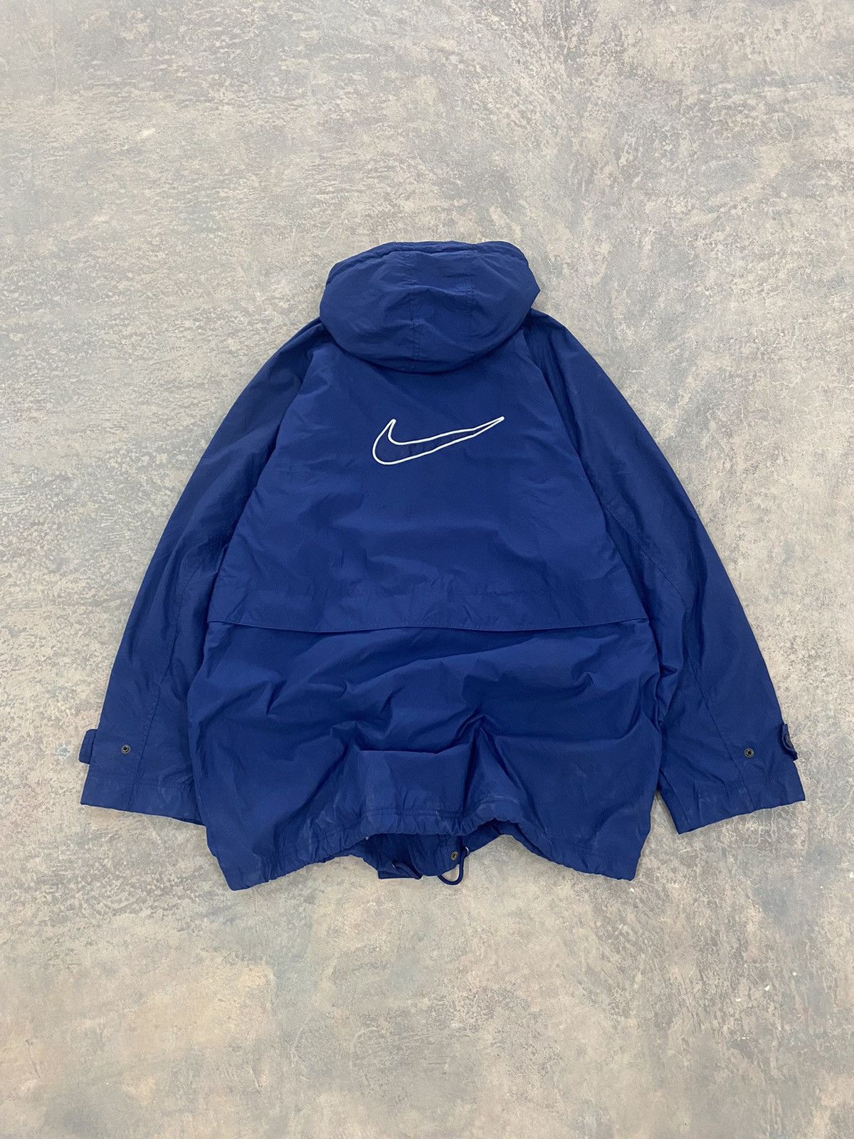 Nike VINTAGE 90s NIKE BIG SWOOSH BACKHIT WINDBREAKER JACKET BLUE Size US XXL / EU 58 / 5 - 1 Thumbnail