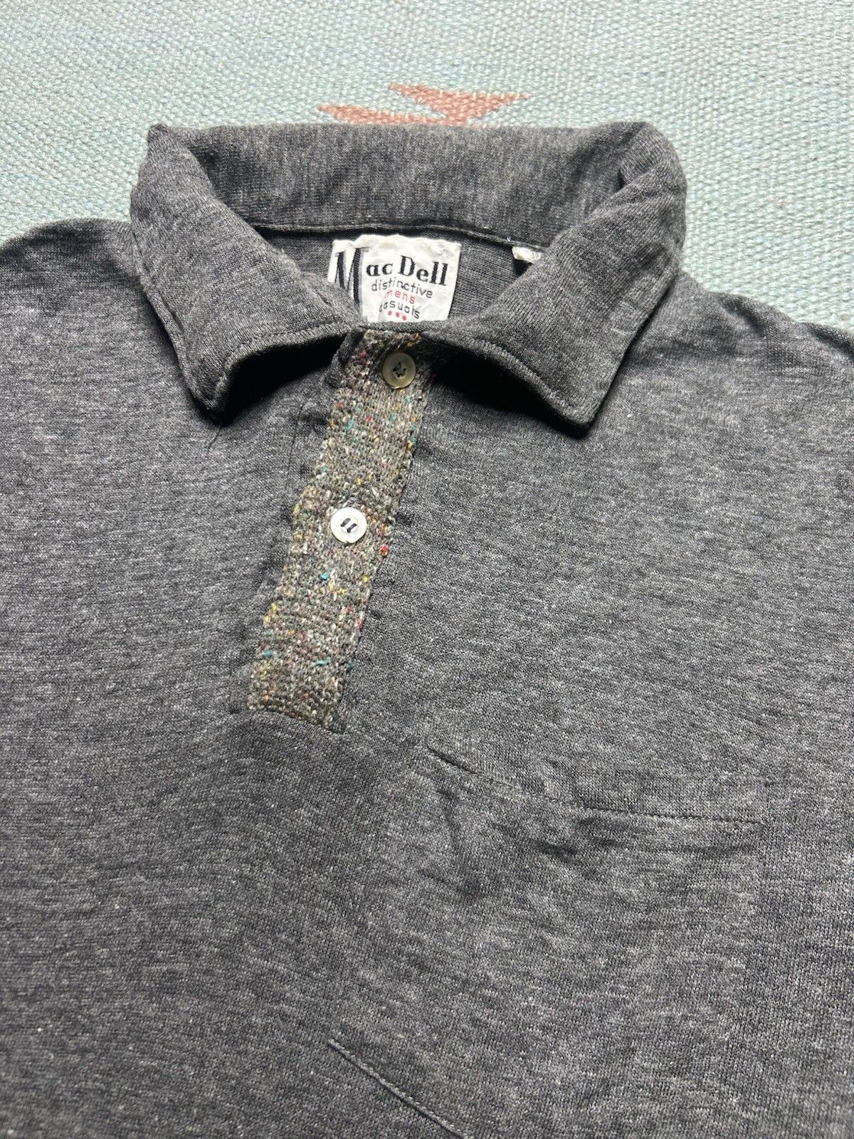 Vintage Vtg 1960s polo shirt dark gray black pullover distressed M/L Size US M / EU 48-50 / 2 - 3 Thumbnail