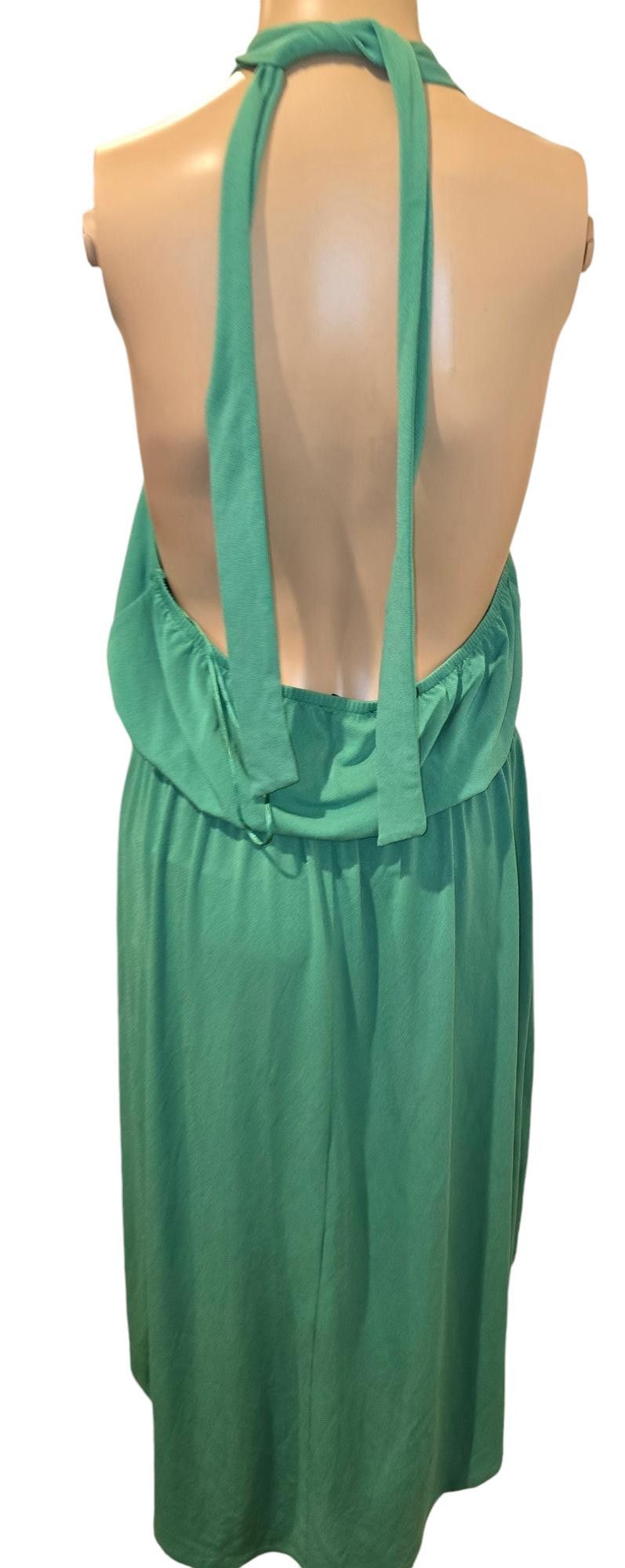 Express Stylish Green Flair Dress with Ring Detail Open Back Size M / US 6-8 / IT 42-44 - 2 Thumbnail