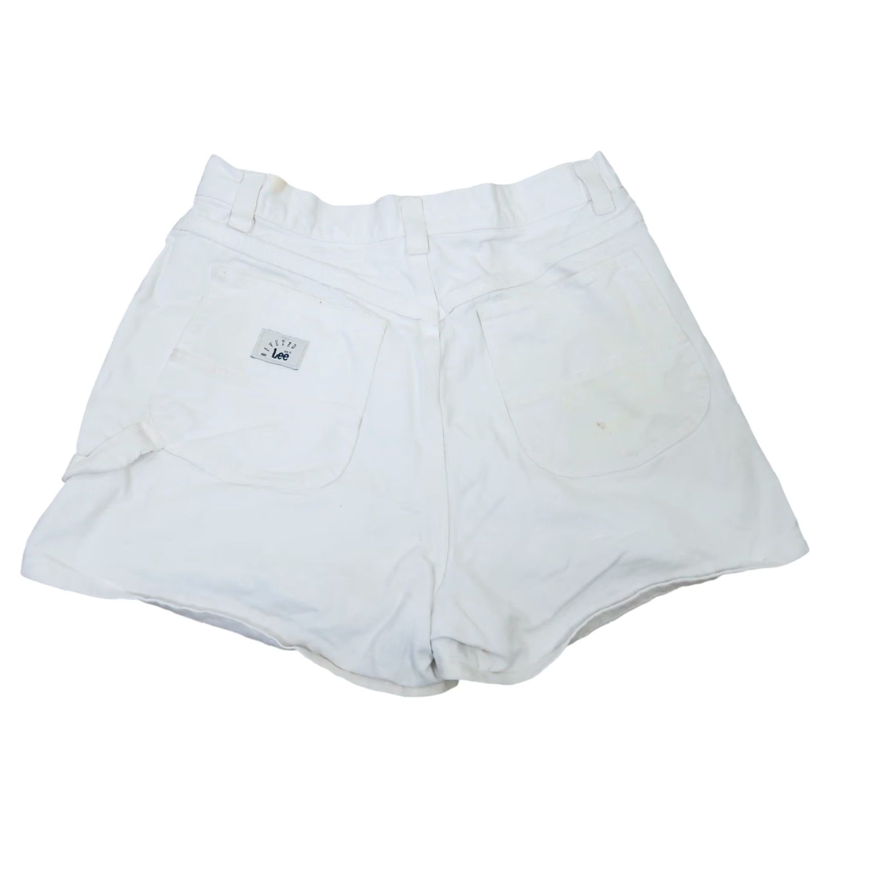 Lee VINTAGE 90s Lee Cream Khaki Denim High Rise Jean Shorts 32" Waist 14 Womens Casual 100% Cotton Denim Summer Inseam 3" Rise 13" Mom Style Size 36" / US 14 / IT 50 - 2 Thumbnail