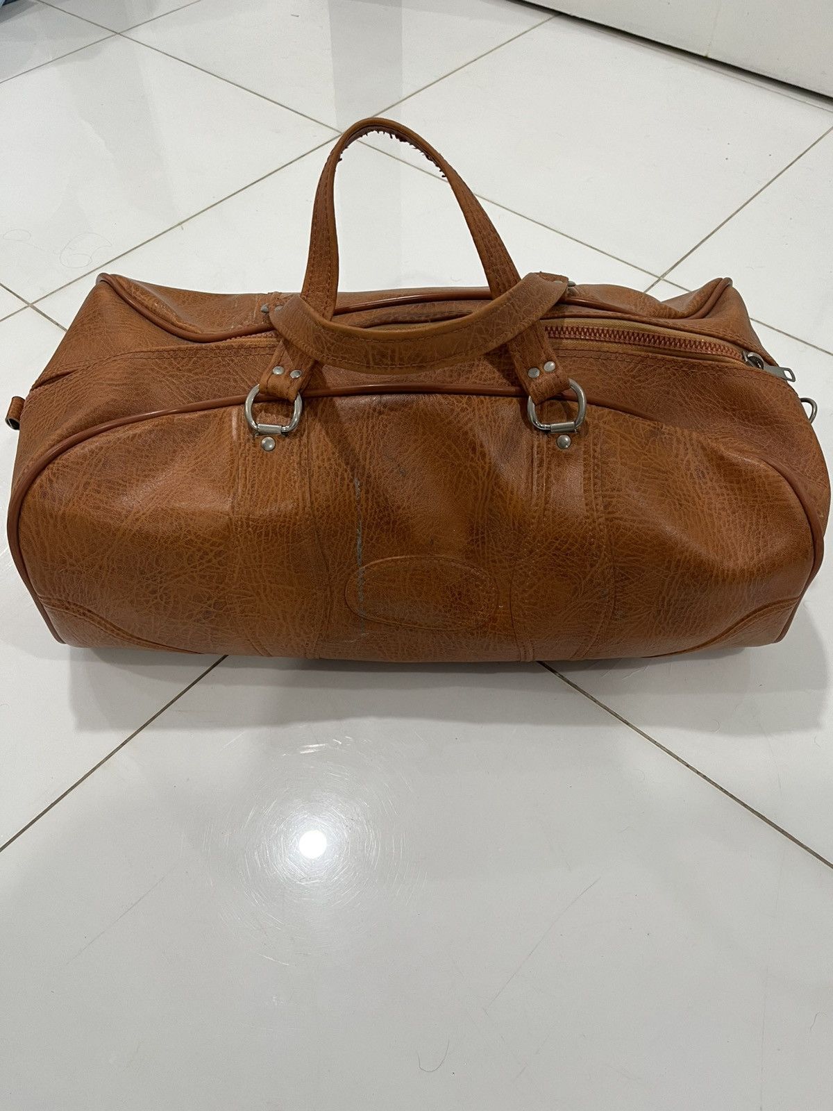 Vintage Vintage Brown Leather Duffle Bag Size ONE SIZE - 1 Thumbnail