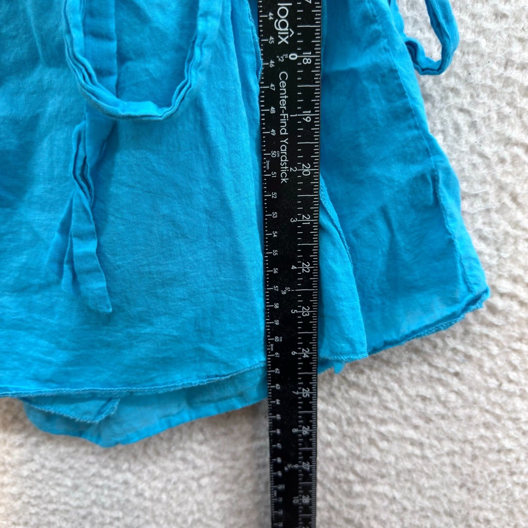 Vintage VINTAGE Y2K Passport Wrap Top Shirt Aqua Blue Cap Sleeve Boho Grunge Cottagecore M Womens Girls Mens Size M / US 6-8 / IT 42-44 - 4 Thumbnail