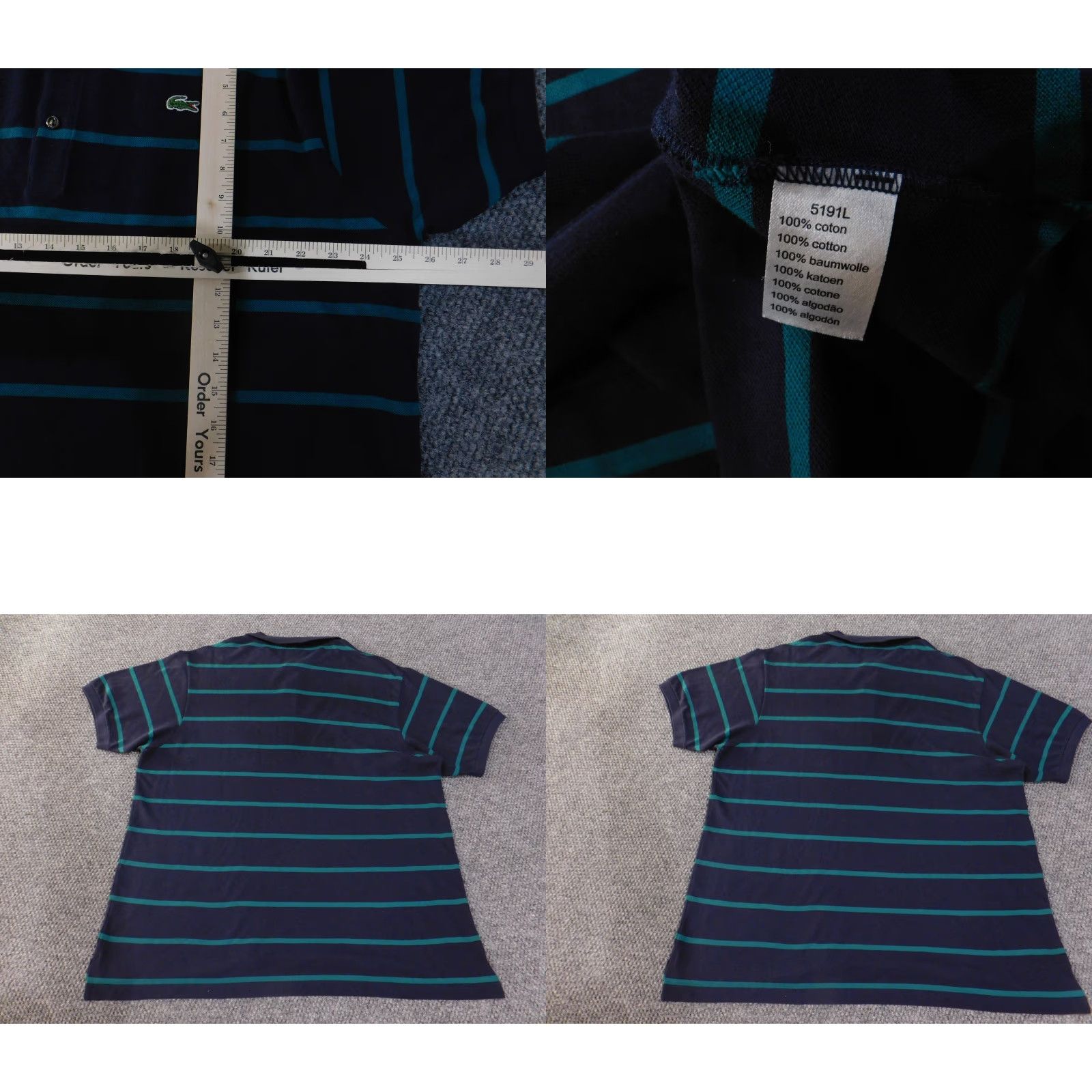 Lacoste Lacoste Polo Shirt Mens XL Striped Classic Croc Preppy Golf Tennis Casual Size US XL / EU 56 / 4 - 8 Thumbnail