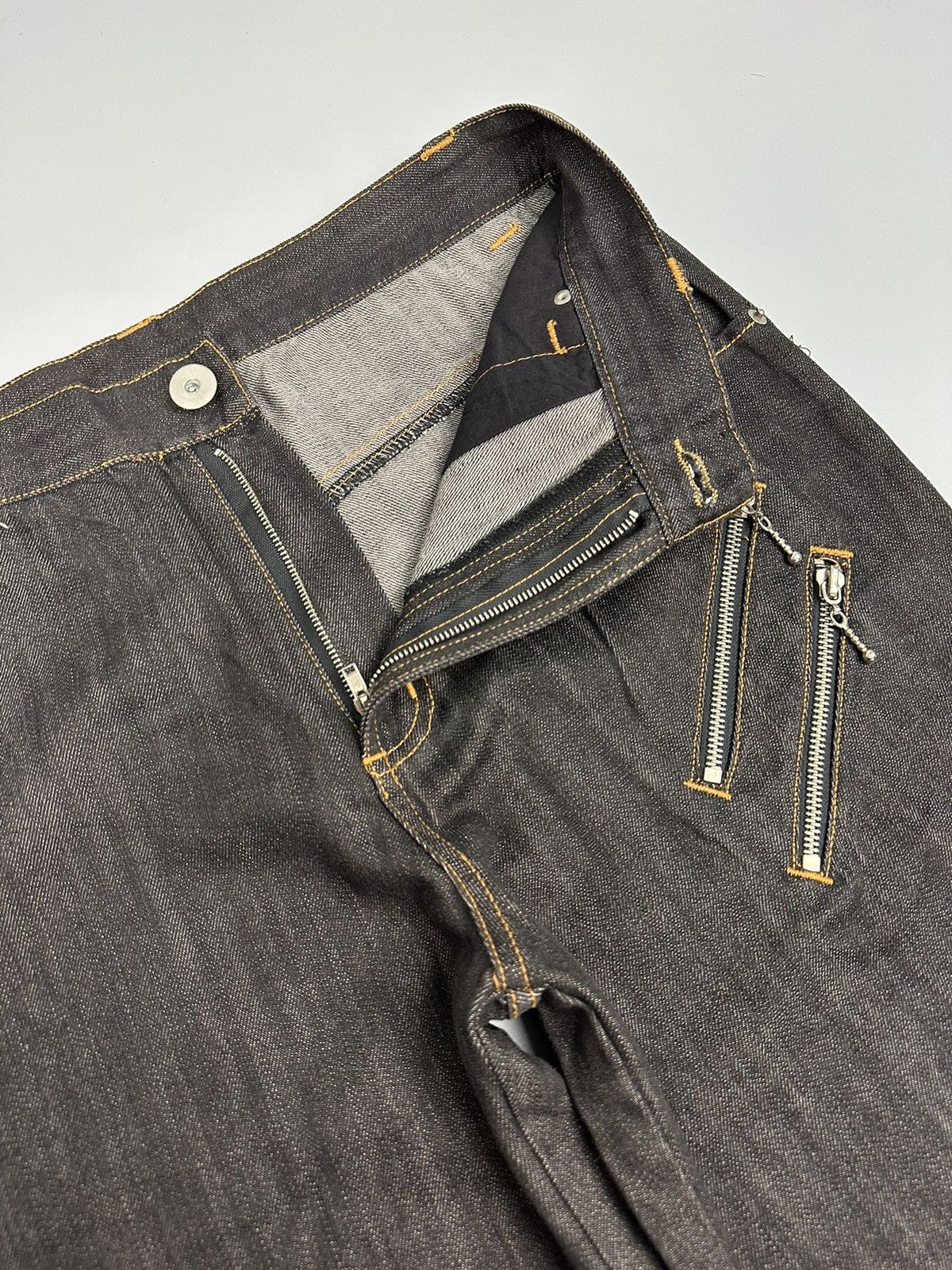 If Six Was Nine × Le Grande Bleu (L.G.B.) Seditionaries Double Knees Multi Zipper Flared Denim Size US 31 - 9 Thumbnail
