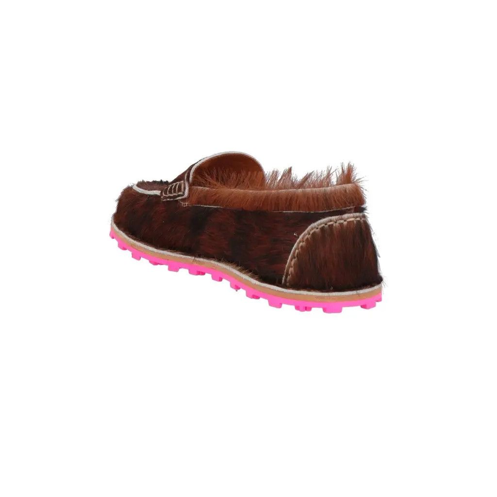 o1y0225 Calf Hair Loafers in Brown