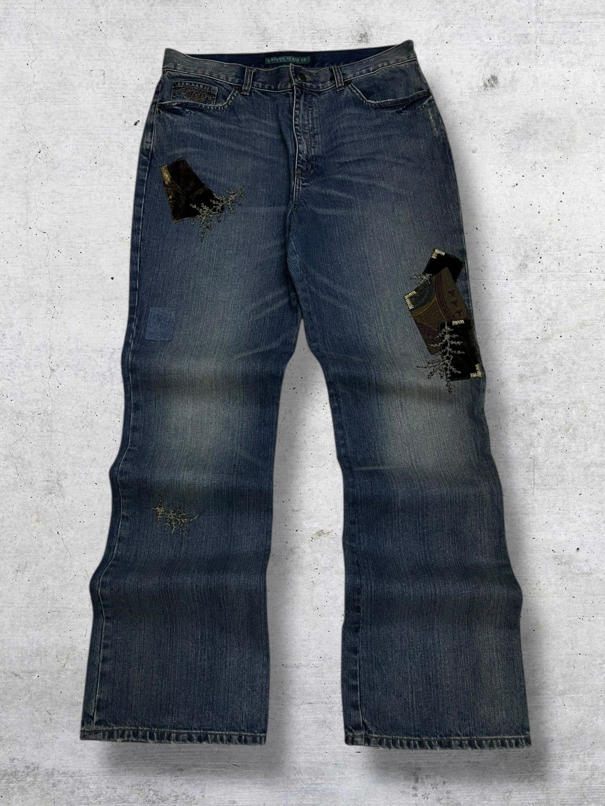 Ralph Lauren RALPH LAUREN 1990S DESIGNER FLARE PATCHWORK 0G STREET DENIM Size US 32 / EU 48 - 1 Thumbnail