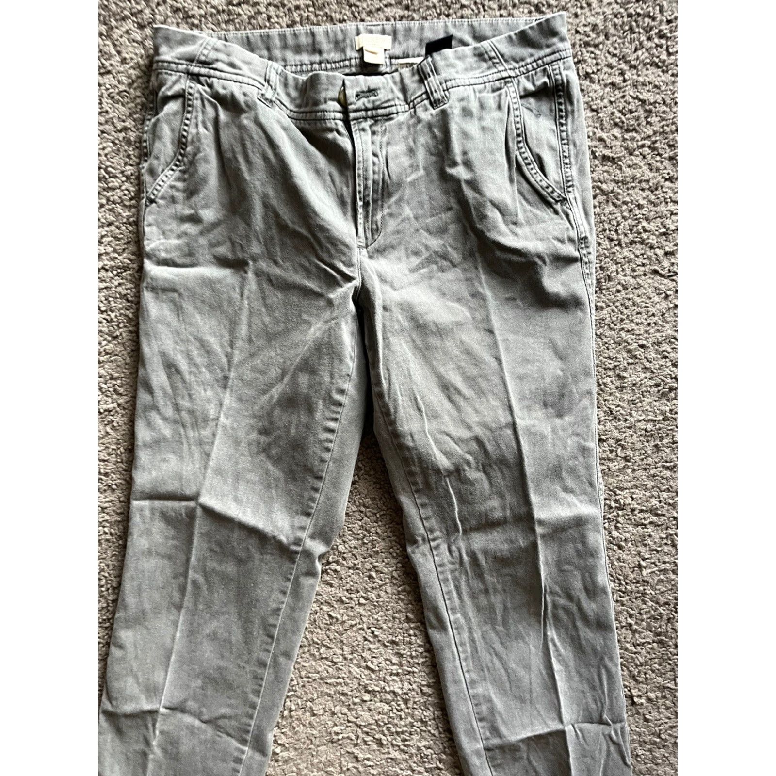 Vintage J Crew Factory Womens Sunwashed Slim Chino Pants Gray Size 4 Style F3176 Size 27" / US 4 / IT 40 - 2 Thumbnail