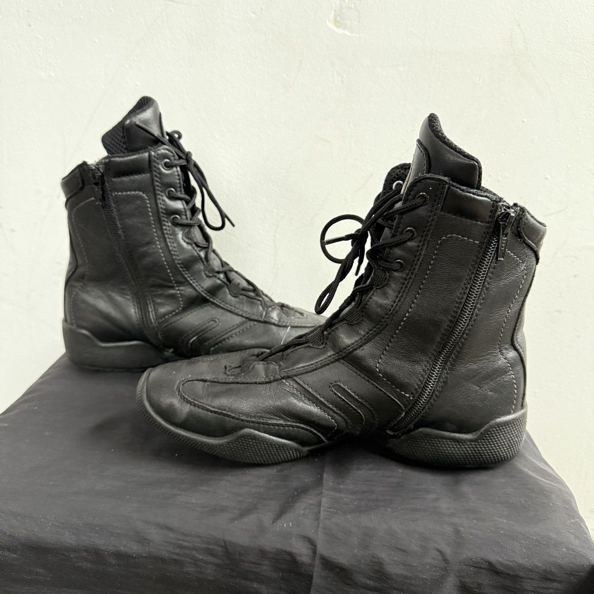 Other Vintage Geox Lace Up High Leather Sneakers Moto Racing Size US 9 / IT 39 - 5 Thumbnail