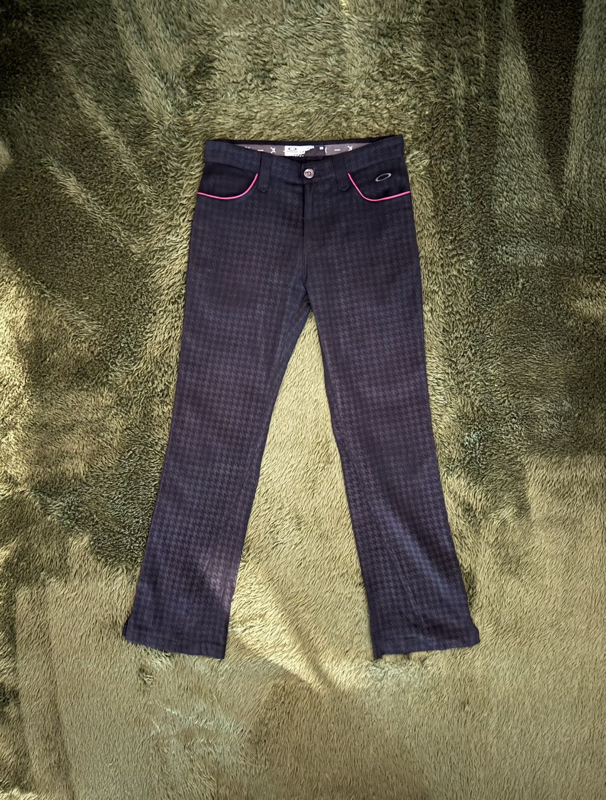 Oakley [30] Oakley Japan Houndstooth Skull Bootcut Pants Black Size US 30 / EU 46 - 1 Thumbnail