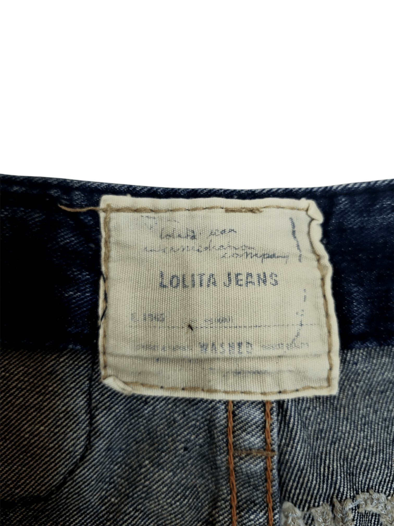 Vintage Lolita Jeans Embroidered Ribbon Mushroom Denim Size 29" - 11 Thumbnail