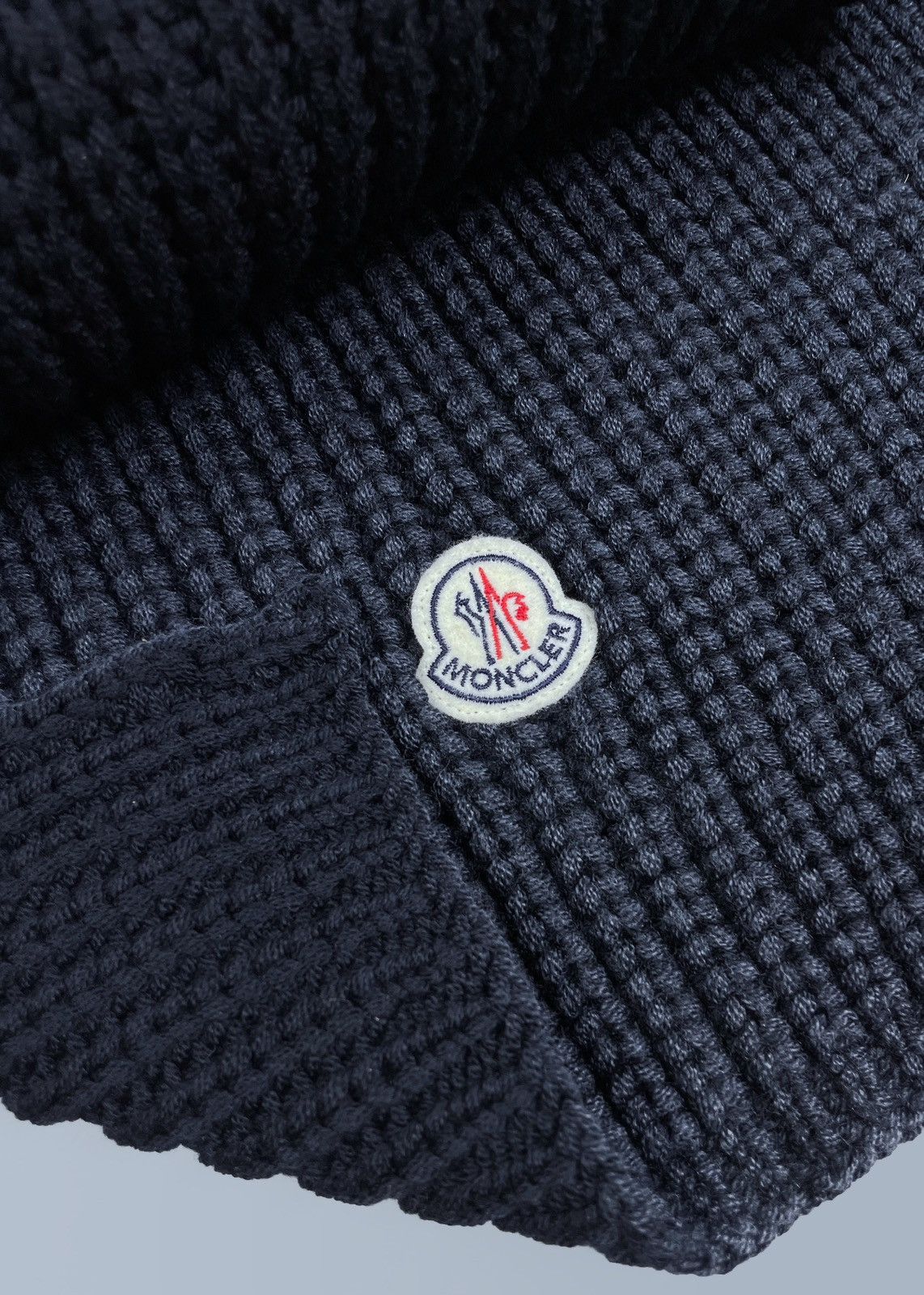 Moncler Moncler 100% Wool Double Side Cable Knit Logo Scarf Neckwear Size ONE SIZE - 2 Thumbnail