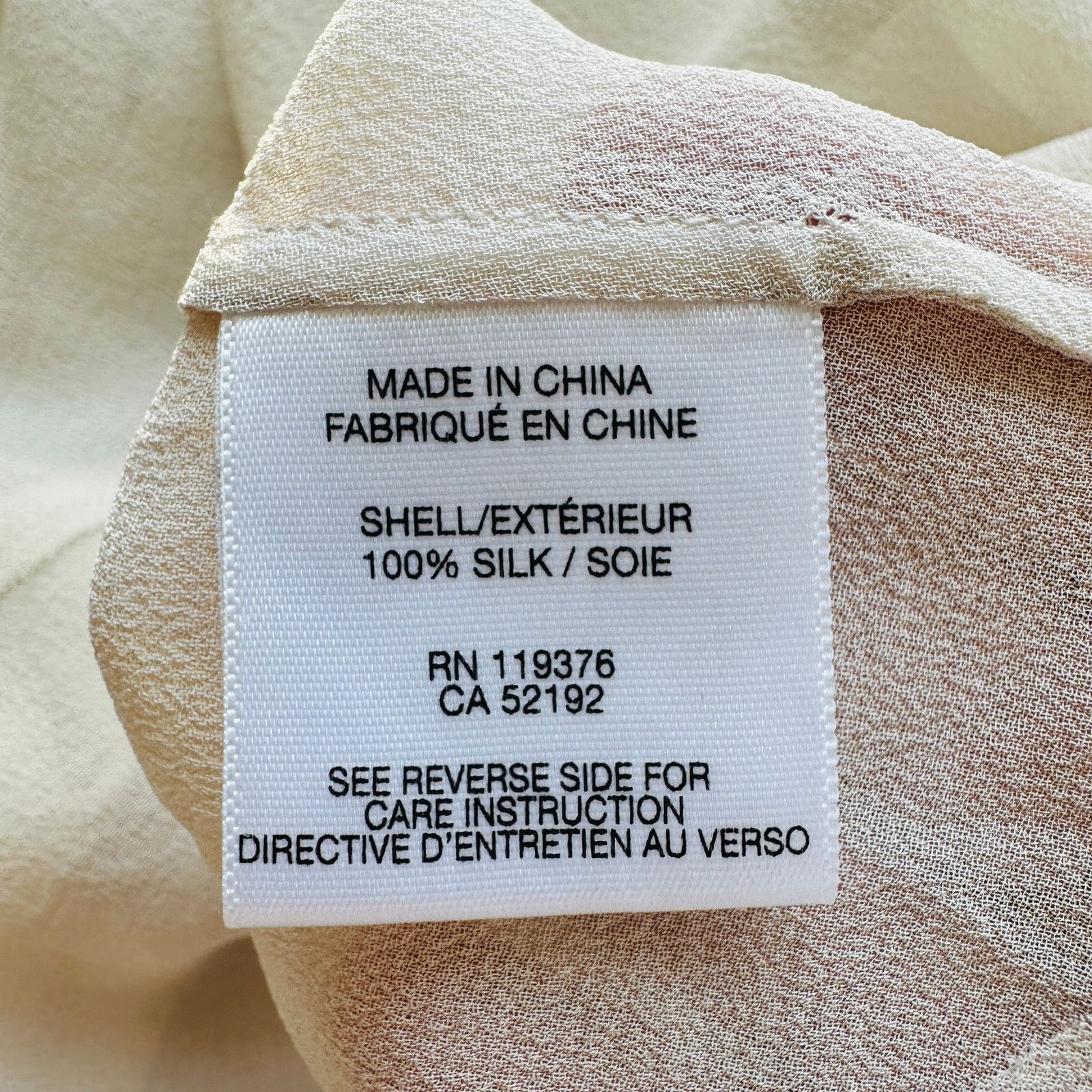 Other NWT Helmut Ghost 100% Sheer Silk in Salt V-Neck Blouse L Size L / US 10 / IT 46 - 9 Thumbnail