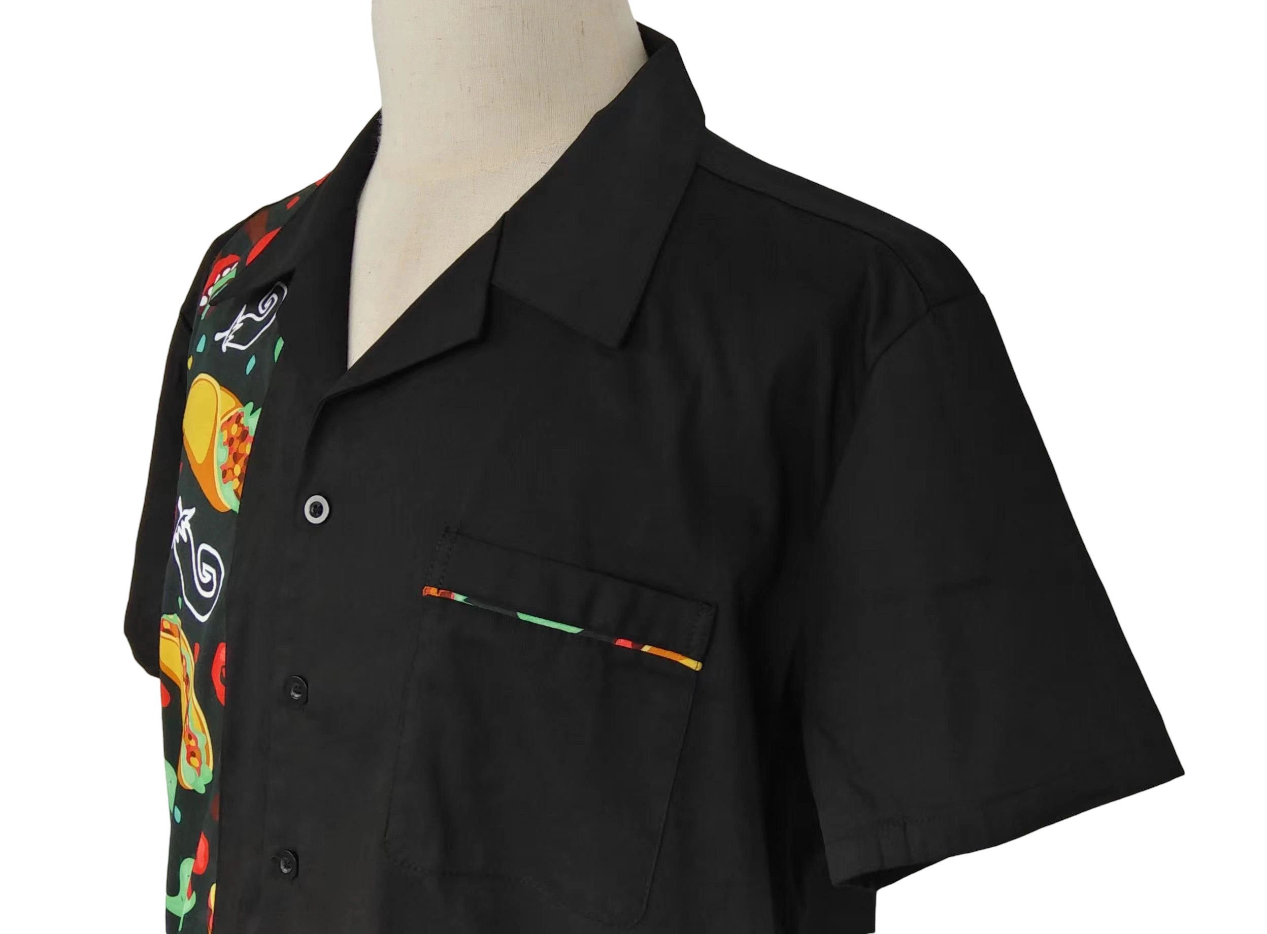 Other Summer Shirts Black Contrast Printed Panel Pocket Tops Size US XL / EU 56 / 4 - 4 Thumbnail
