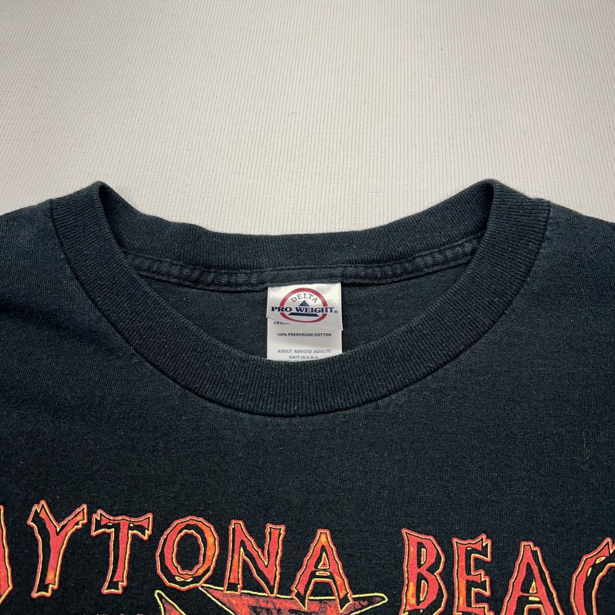 Delta × Vintage Daytona Beach Bike Tee Shirt Black Long Sleeve Biker Flames Size US XXL / EU 58 / 5 - 5 Thumbnail