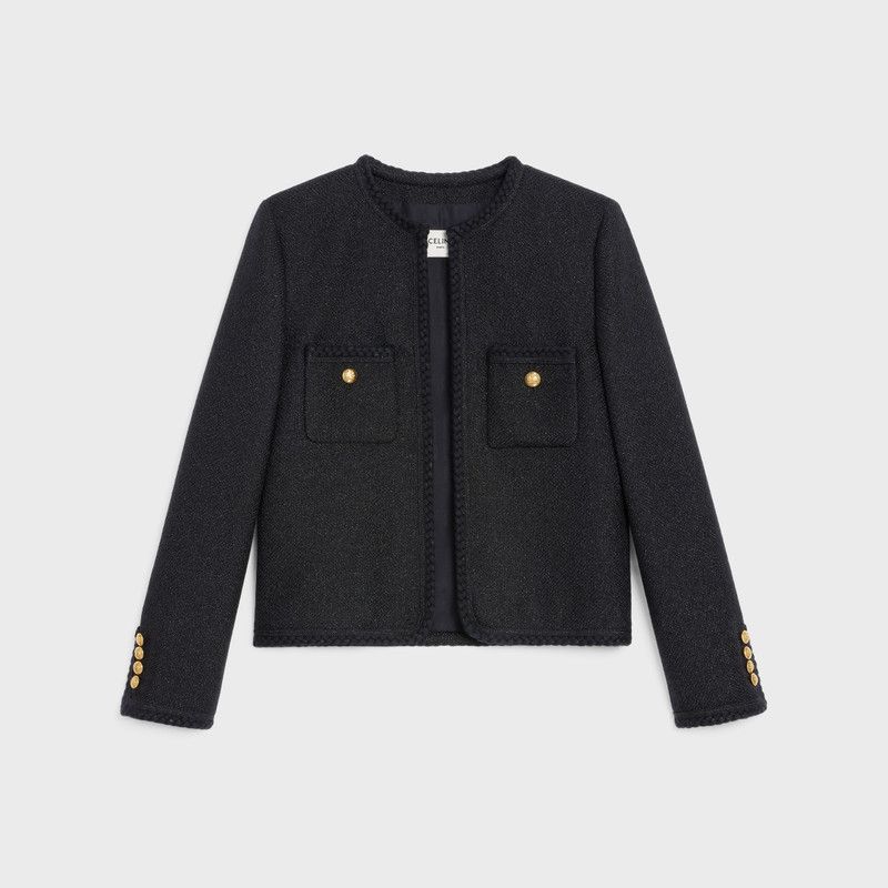 Celine o1w1db10526 2V71I5 “CHASSEUR” JACKET in Black Size XS / US 0-2 / IT 36-38 - 1 Thumbnail