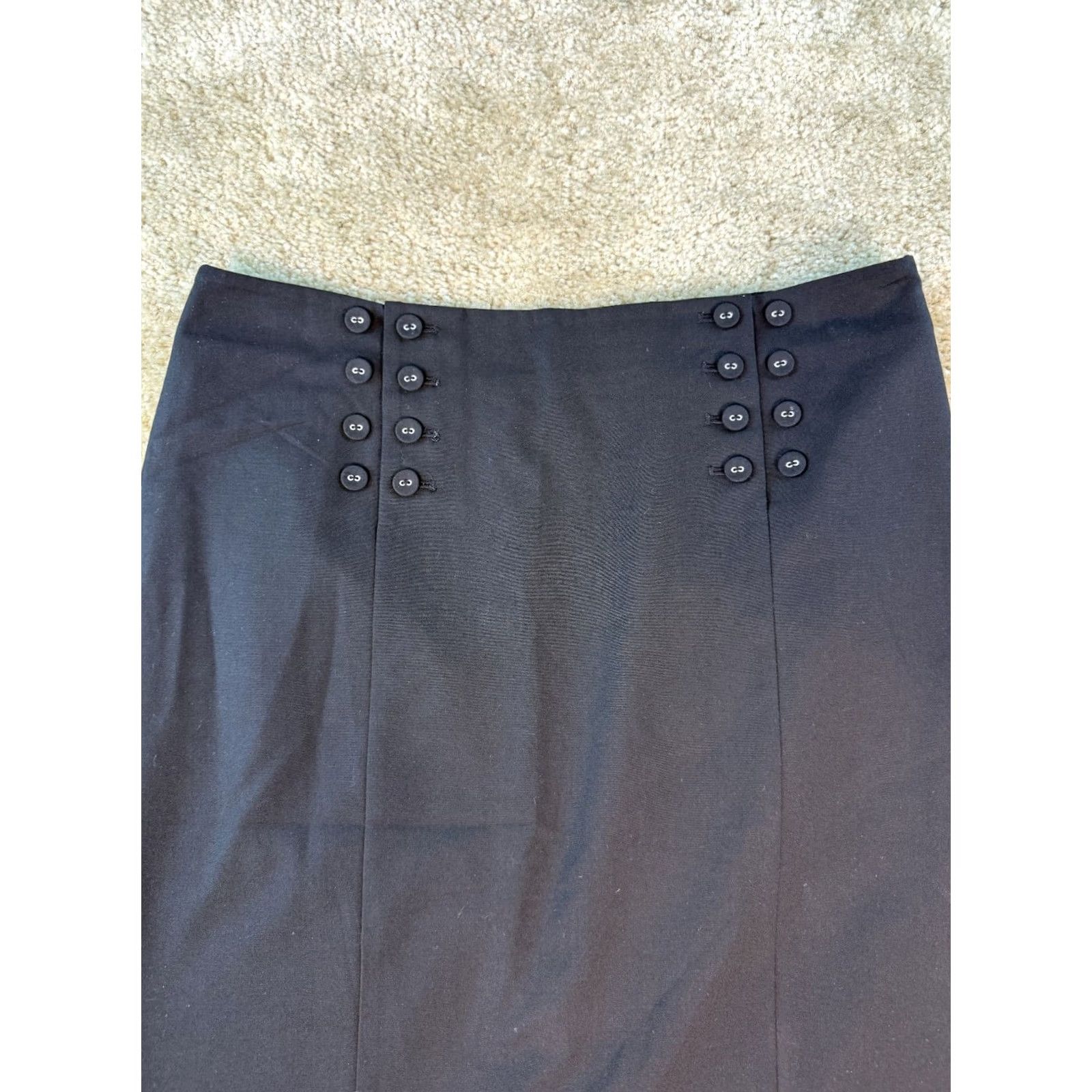 Vintage The Limited Skirt Knee Length Black Lined Slit Size 8 Pencil Straight D277 Women Size 30" / US 8 / IT 44 - 2 Thumbnail