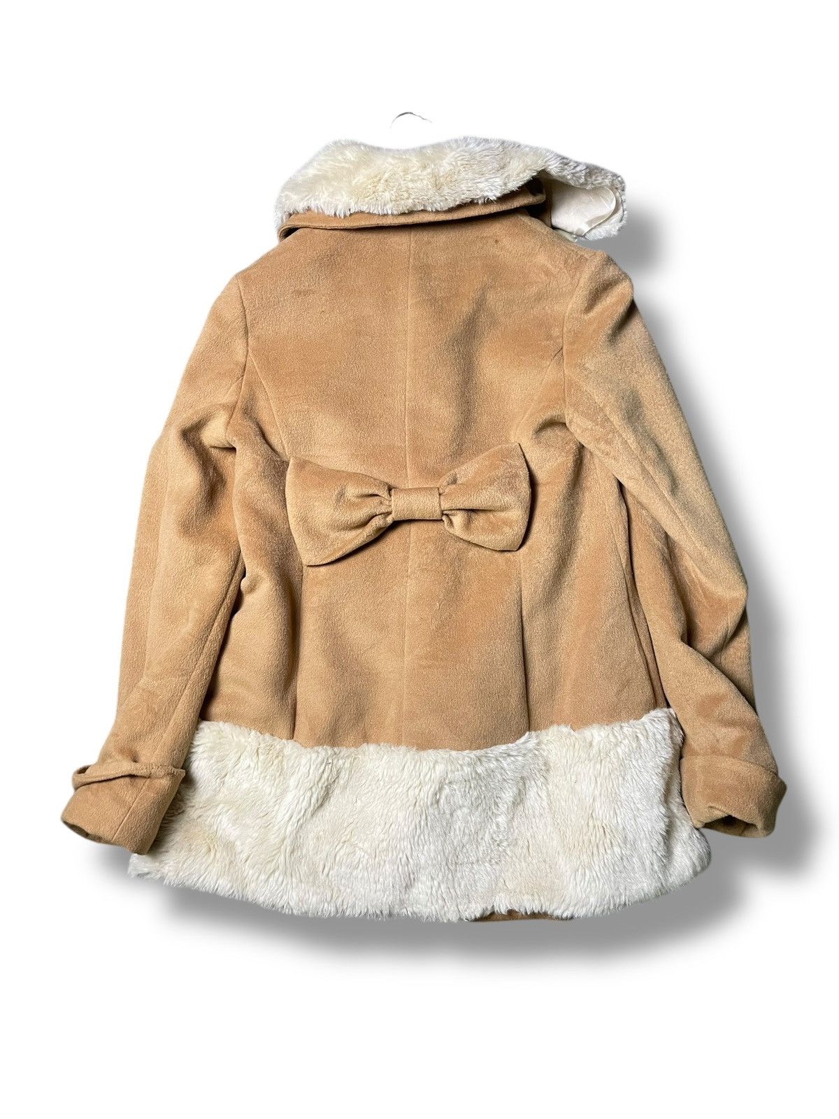 Japanese Brand ANK Rouge Brand Fur Collar Ribbon Doll Coat (68) Size M / US 6-8 / IT 42-44 - 8 Thumbnail