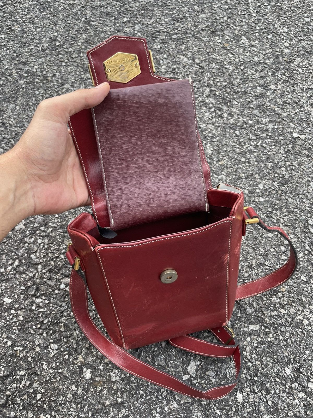 Dior Vintage Christian Dior Sling Bag Leather Size ONE SIZE - 9 Thumbnail