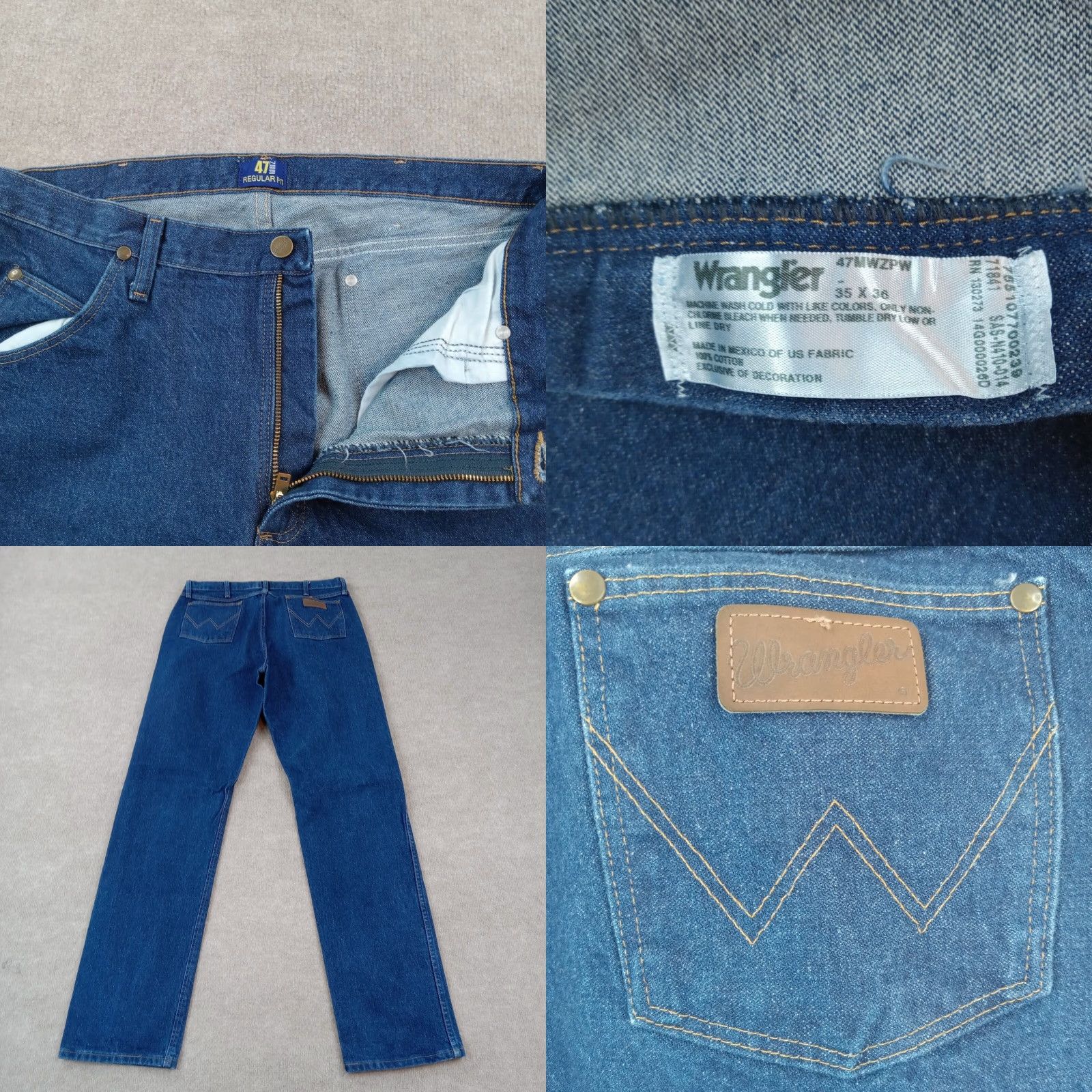Wrangler Wrangler Jeans Mens 35x36 Blue Regular Fit Straight Leg 5 Pocket Denim NWT 47MWZPW Size US 35 - 8 Thumbnail