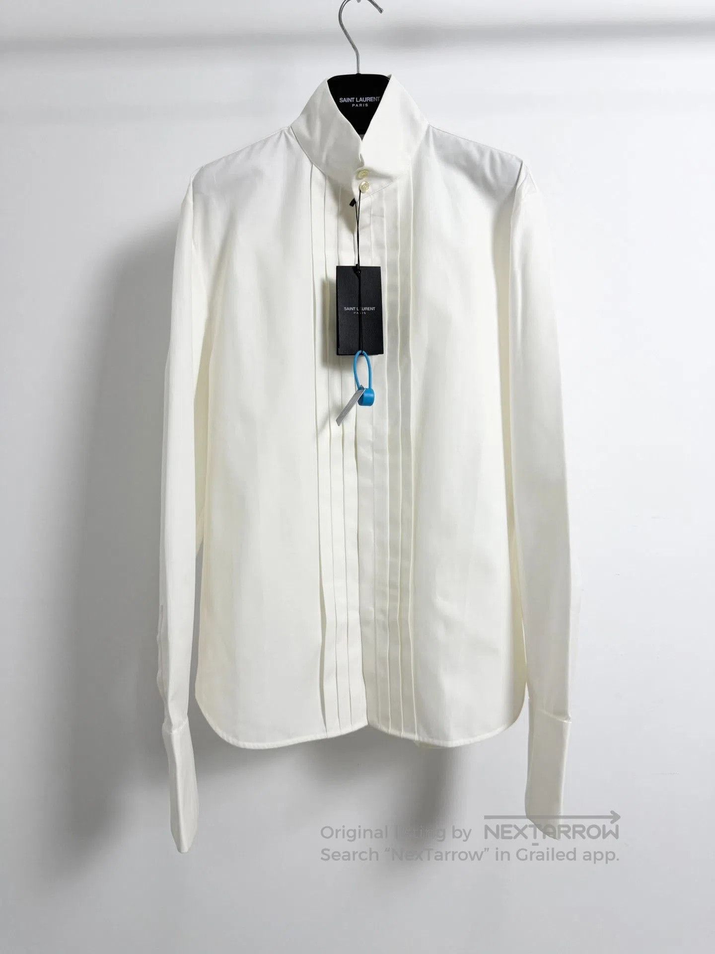 Saint Laurent Paris Saint Laurent White Pleated Dress Shirt. Size US M / EU 48-50 / 2 - 1 Thumbnail