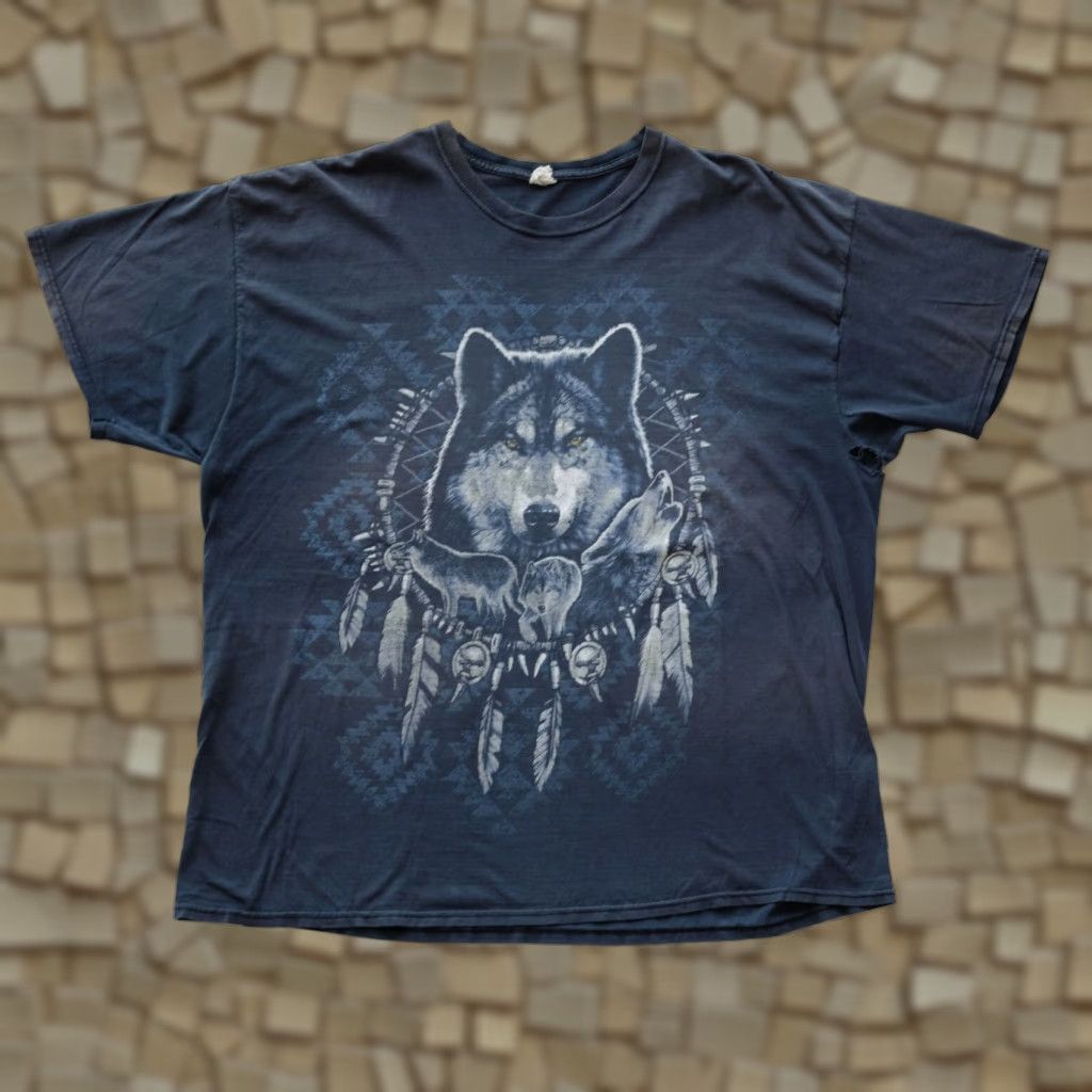 Vintage VINTAGE FRUIT OF THE LOOM T SHIRT Wolf Nature Native Outdoor USA Navy 2XL Mens Adults 90s Animal Outdoors Crew Neck Short Sleeve Graphic Print Cotton Size US XXL / EU 58 / 5 - 1 Thumbnail