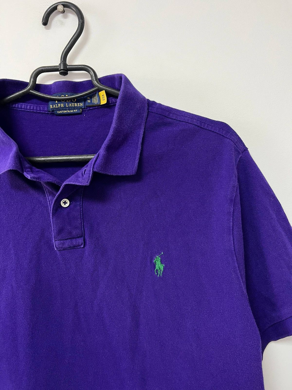 Polo Ralph Lauren Polo Ralph Lauren Custom Slim Fit Polo T shirt Purple Pony XL Size US XL / EU 56 / 4 - 6 Thumbnail