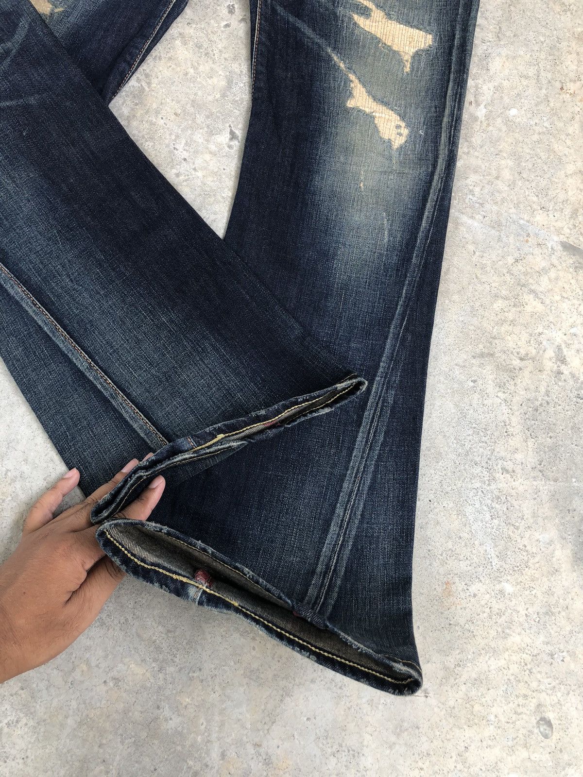 If Six Was Nine Japanese Edwin Blue Trip Flared Jeans Distressed Jeans Size US 32 / EU 48 - 13 Thumbnail