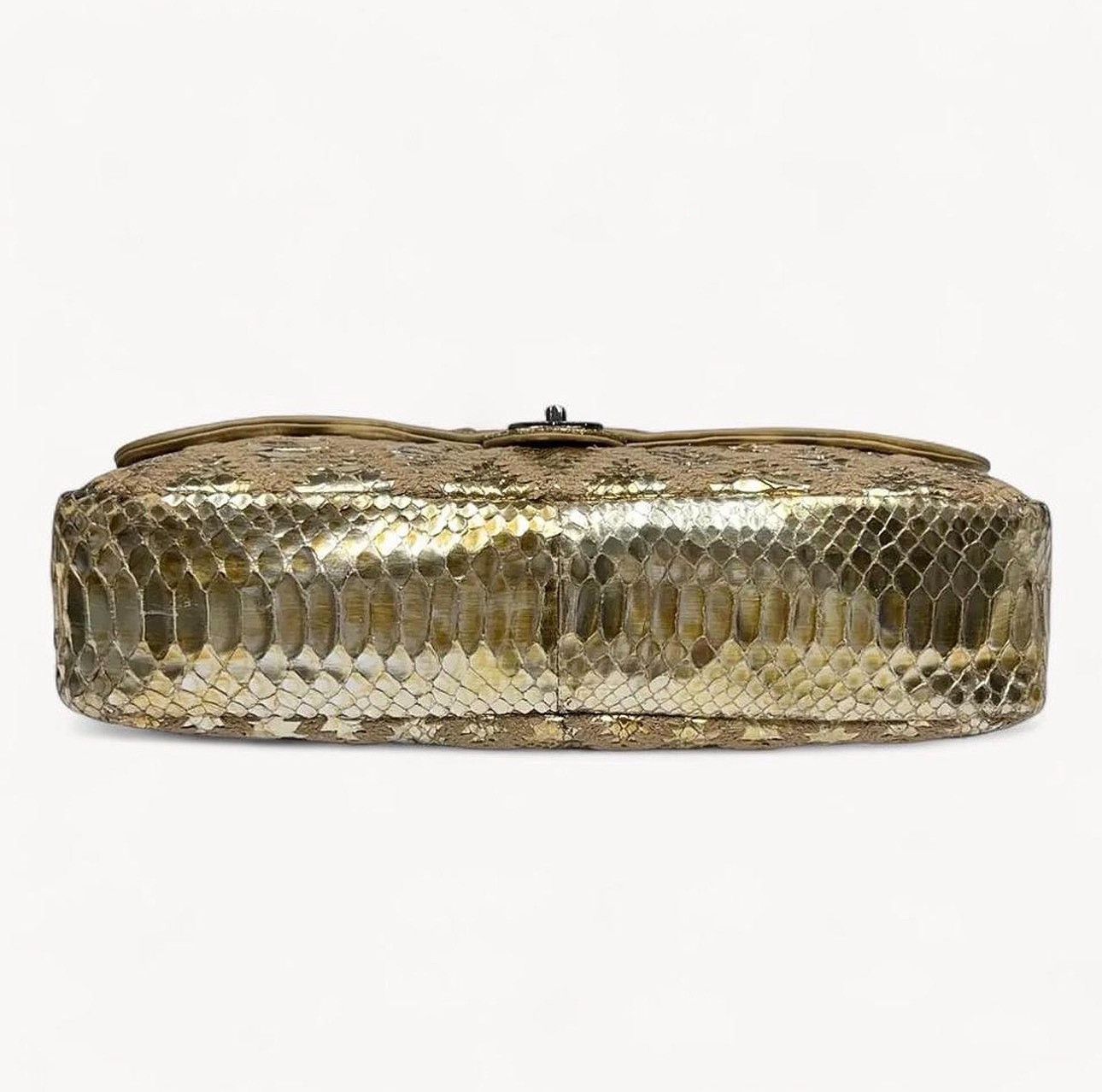 Chanel Chanel SS 2007 Gold Metallic Python Crochet Chain Flap Bag Size ONE SIZE - 5 Thumbnail