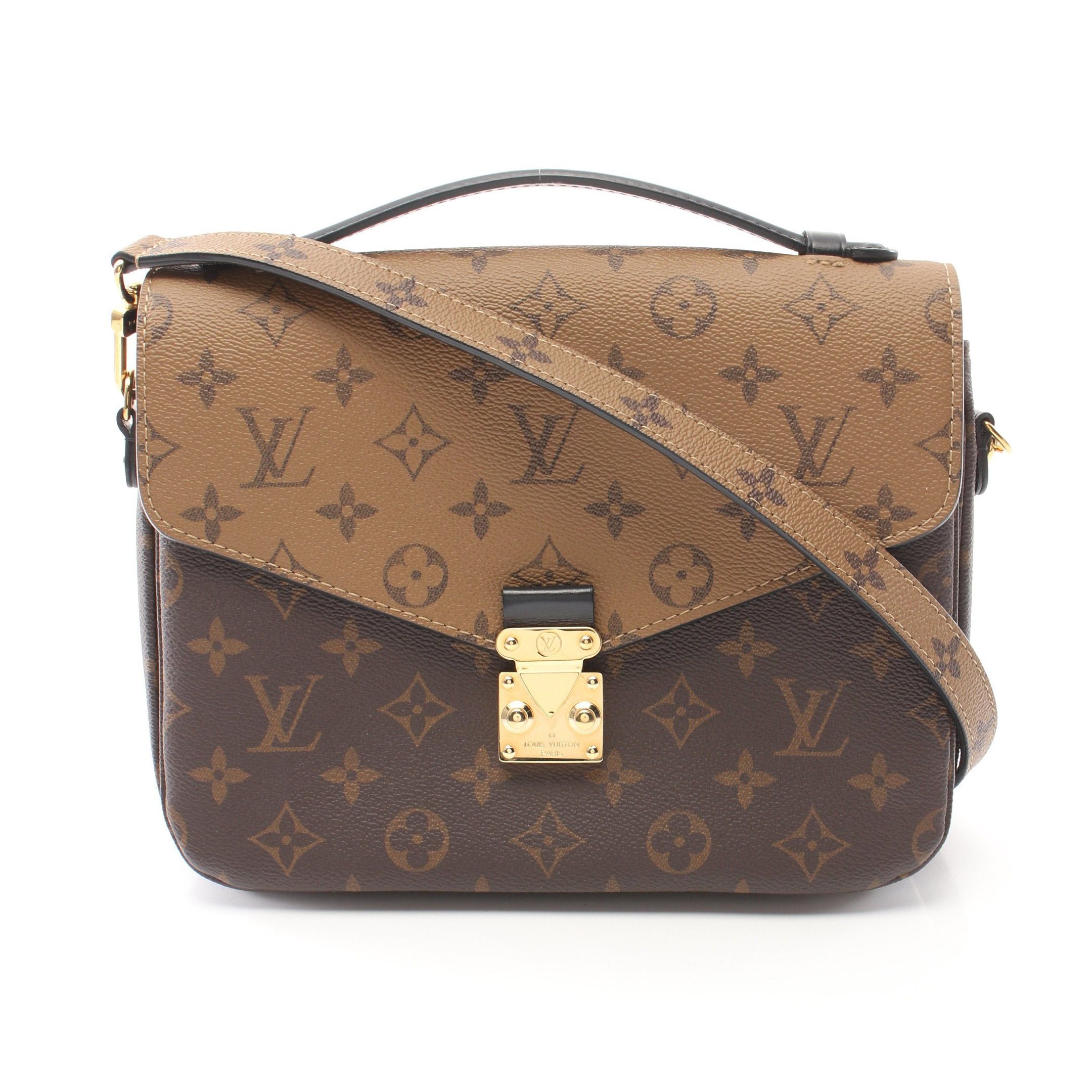 Louis Vuitton Louis Vuitton Pochette Metis Mm Monogram Reverse Handbag Leather Brown Black Size ONE SIZE - 1 Thumbnail