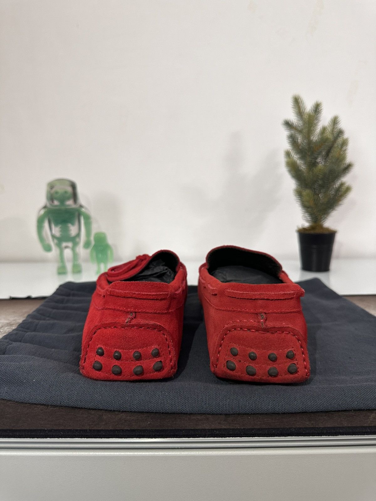 Carolina Herrera Red Suede Mocasines Size US 11.5 / EU 44-45 - 6 Thumbnail