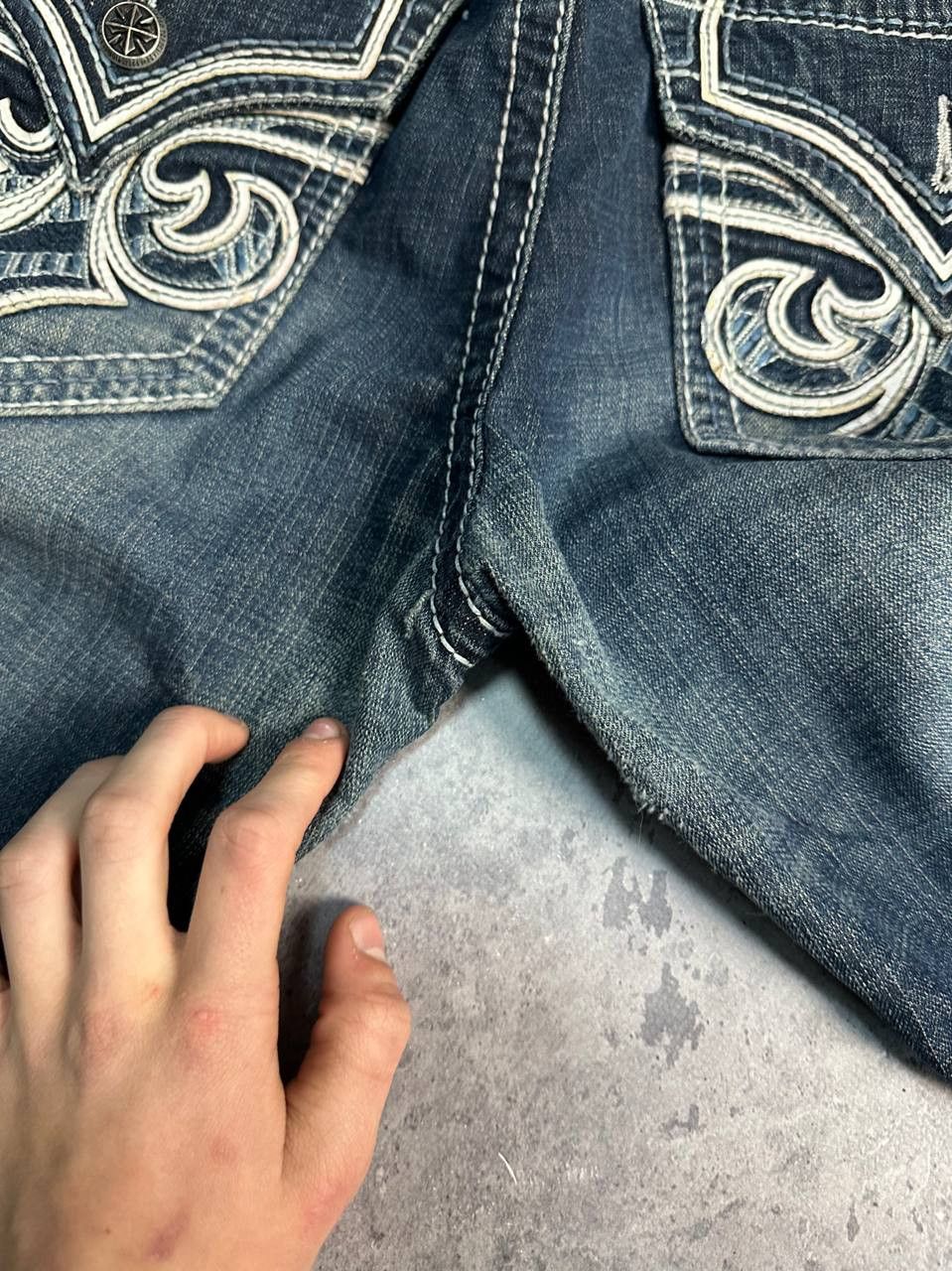 Affliction Affliction Ace Denim Jeans Y2K Embroidered size 31 Size 33" - 7 Thumbnail