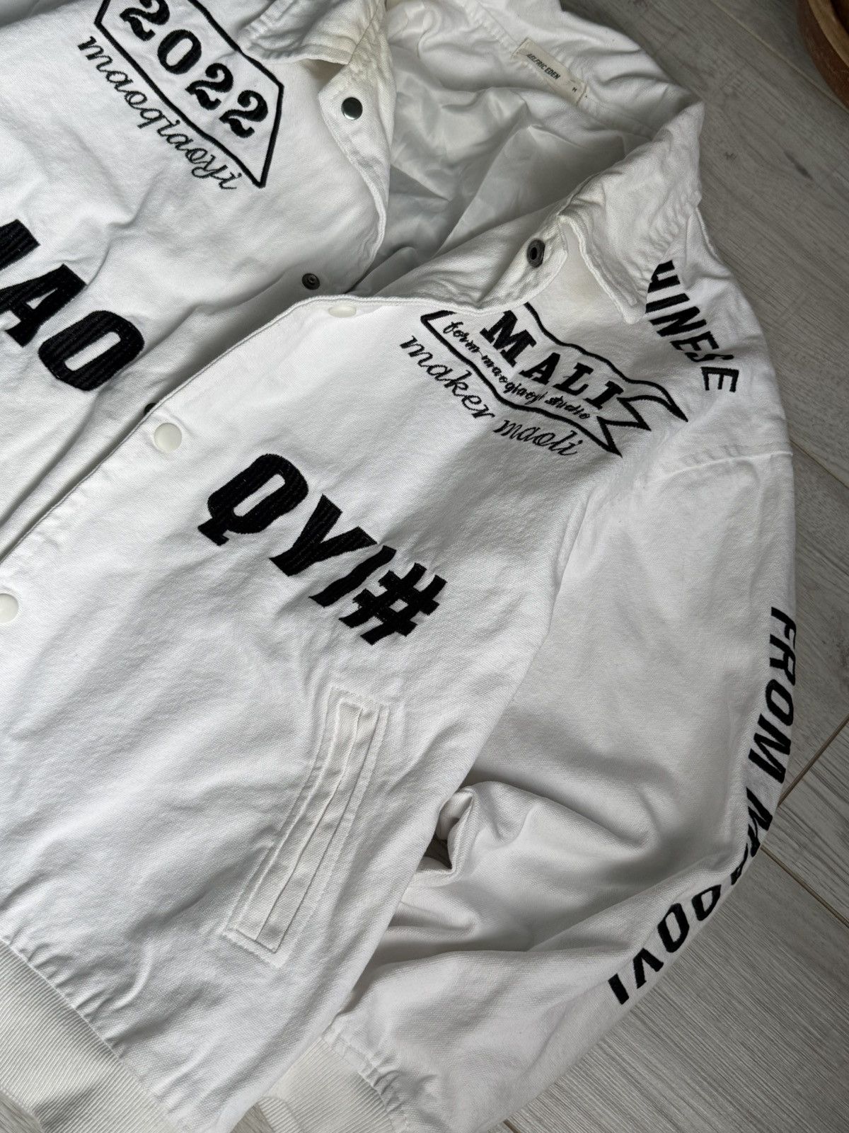 Other Aelfric Eden White Embroidered Statement Bomber Jacket MAOQY Size US M / EU 48-50 / 2 - 3 Thumbnail