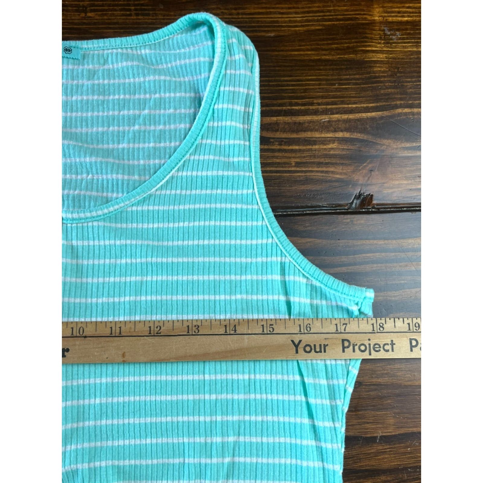 Vintage P.S. KATE Tank Top Women L Green White Striped Sleeveless Shirts Casual Vintage No Size L / US 10 / IT 46 - 4 Thumbnail