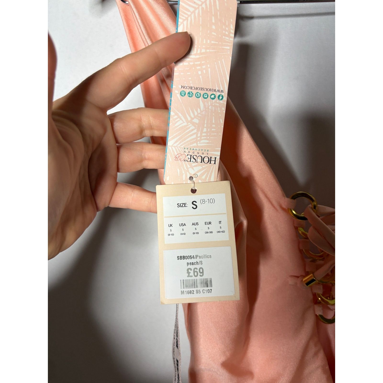 House of CB New House Of Cb Pacifica Peach One Piece Suit Sz S Size ONE SIZE - 3 Thumbnail