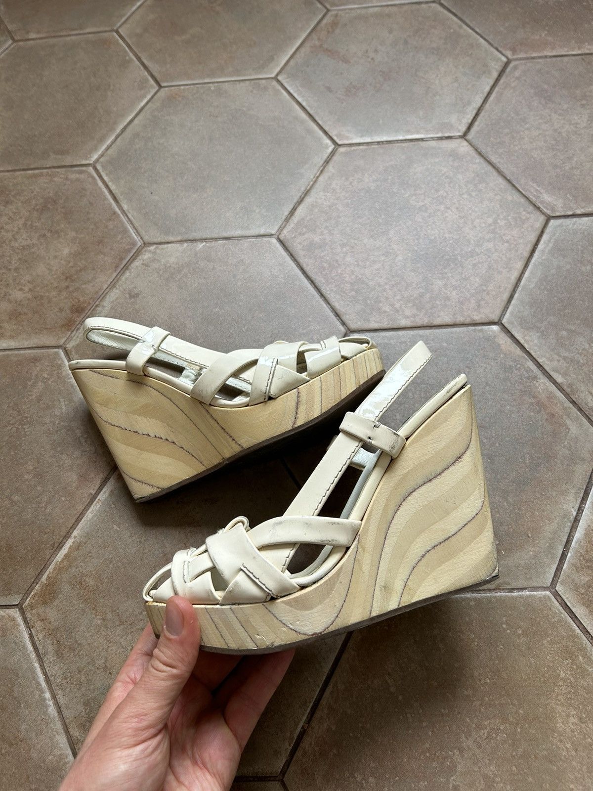Miu Miu Miu Miu Leather Wooden Clogs Size US 6 / IT 36 - 4 Thumbnail