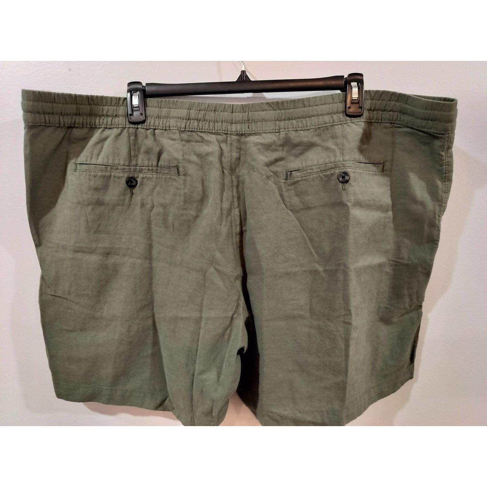 Other No Boundaries Green Cotton Linen Drawstring Shorts 3XL Size US 44 / EU 60 - 4 Thumbnail