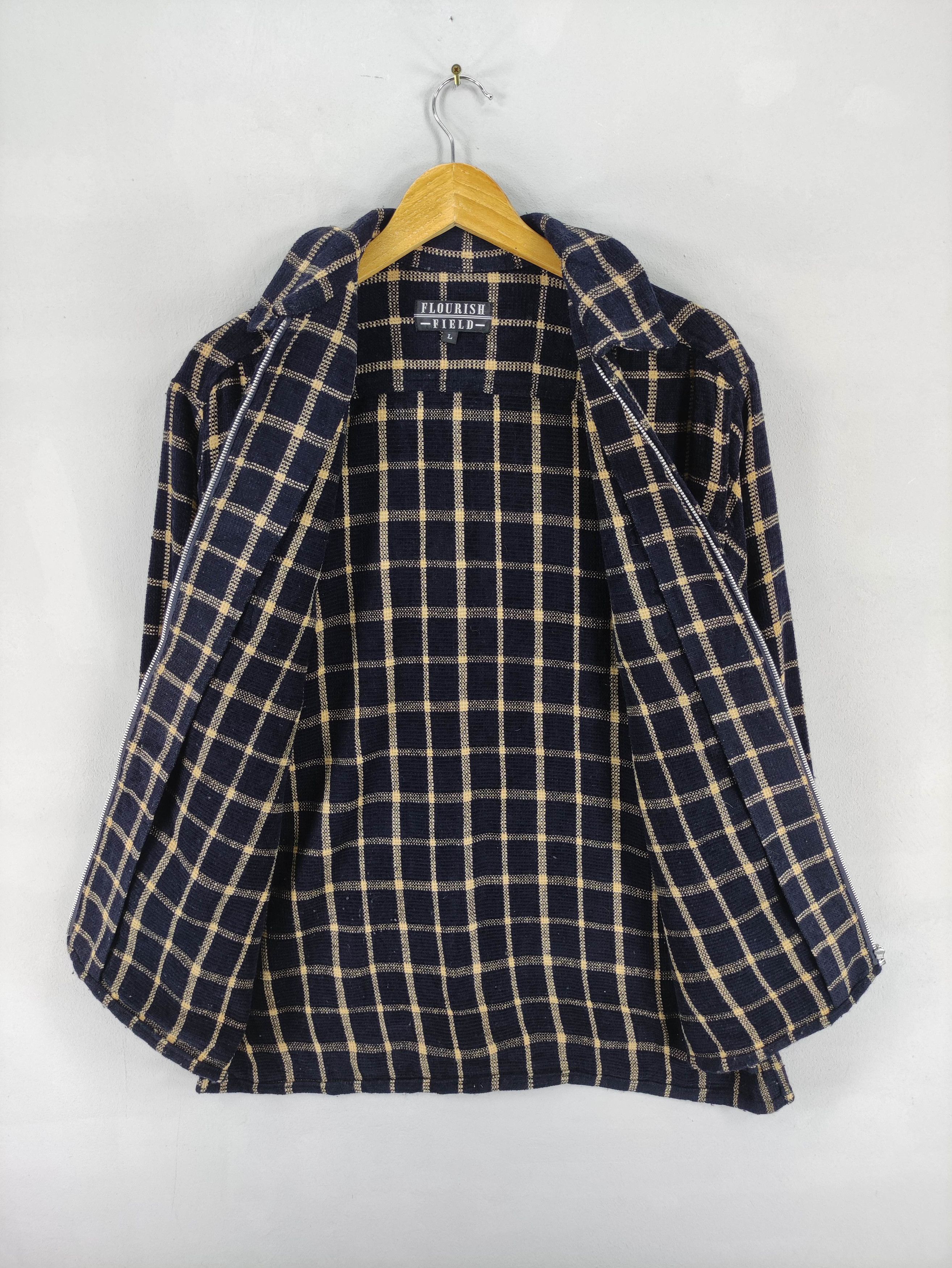 Japanese Brand Vintage Flourish Field Chekered Jacket Zipper Size US L / EU 52-54 / 3 - 3 Thumbnail